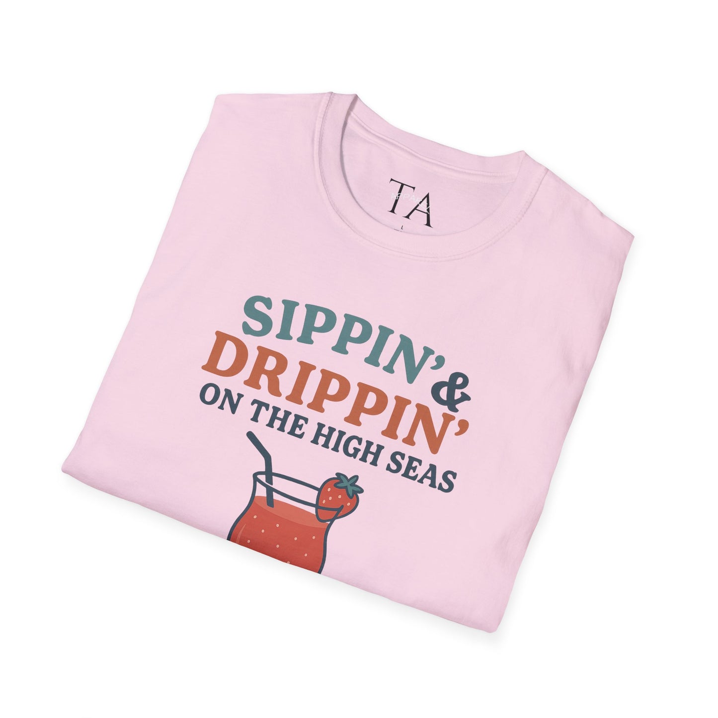 Nautical Cocktail T-Shirt - Sippin & Drippin Summer Vibes Beach Party Wear