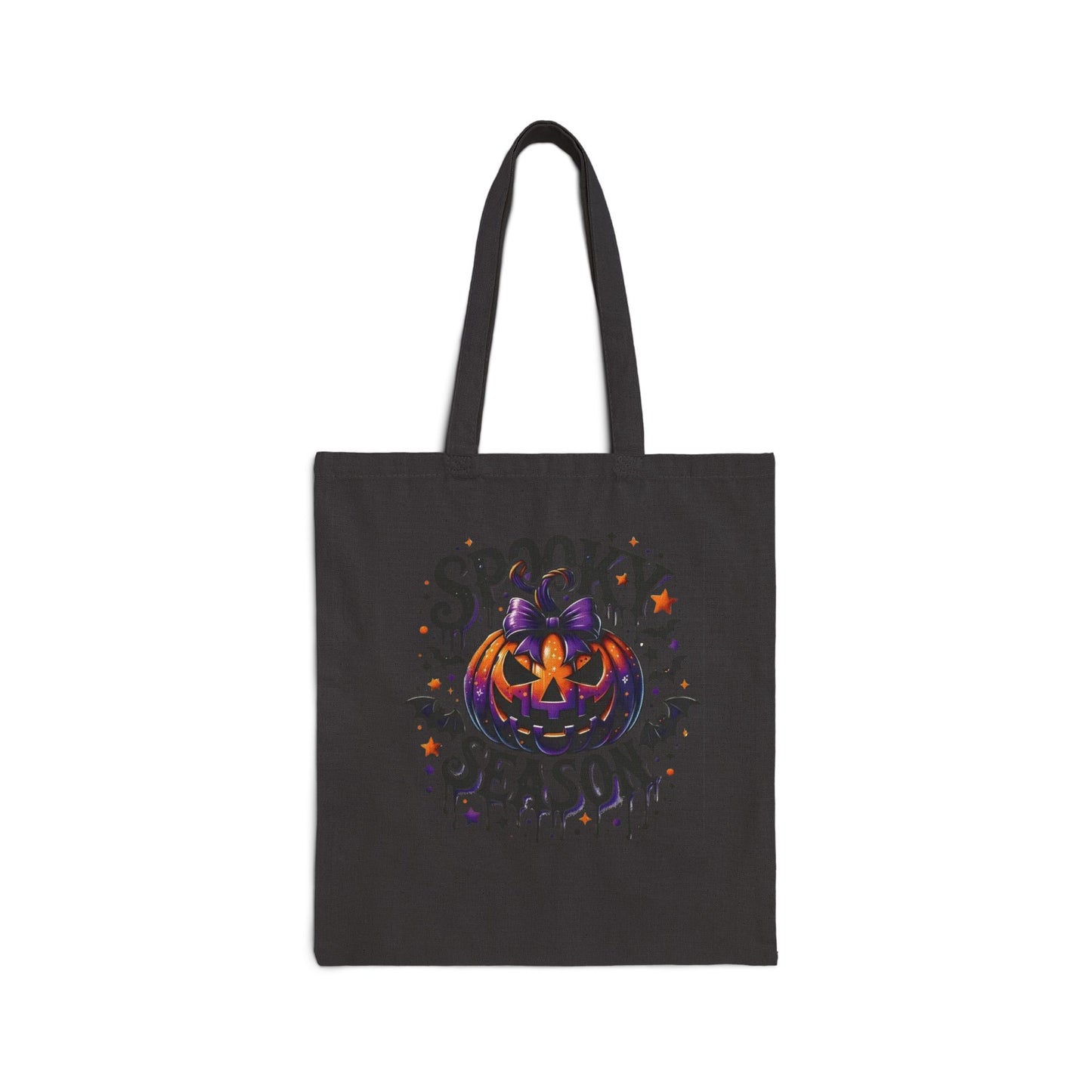 Cotton Canvas Spooky Season Tote Bag | Halloween Shopping Bag, Eco-Friendly Gift, Trick or Treat Tote, Fall Harvest