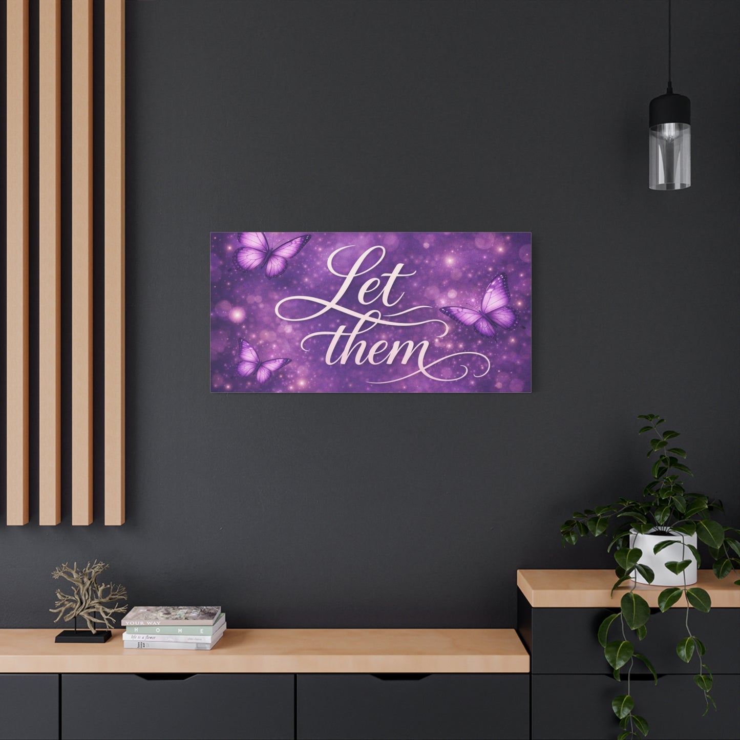 Let Them - Purple Butterfly Matte Canvas Wall Art