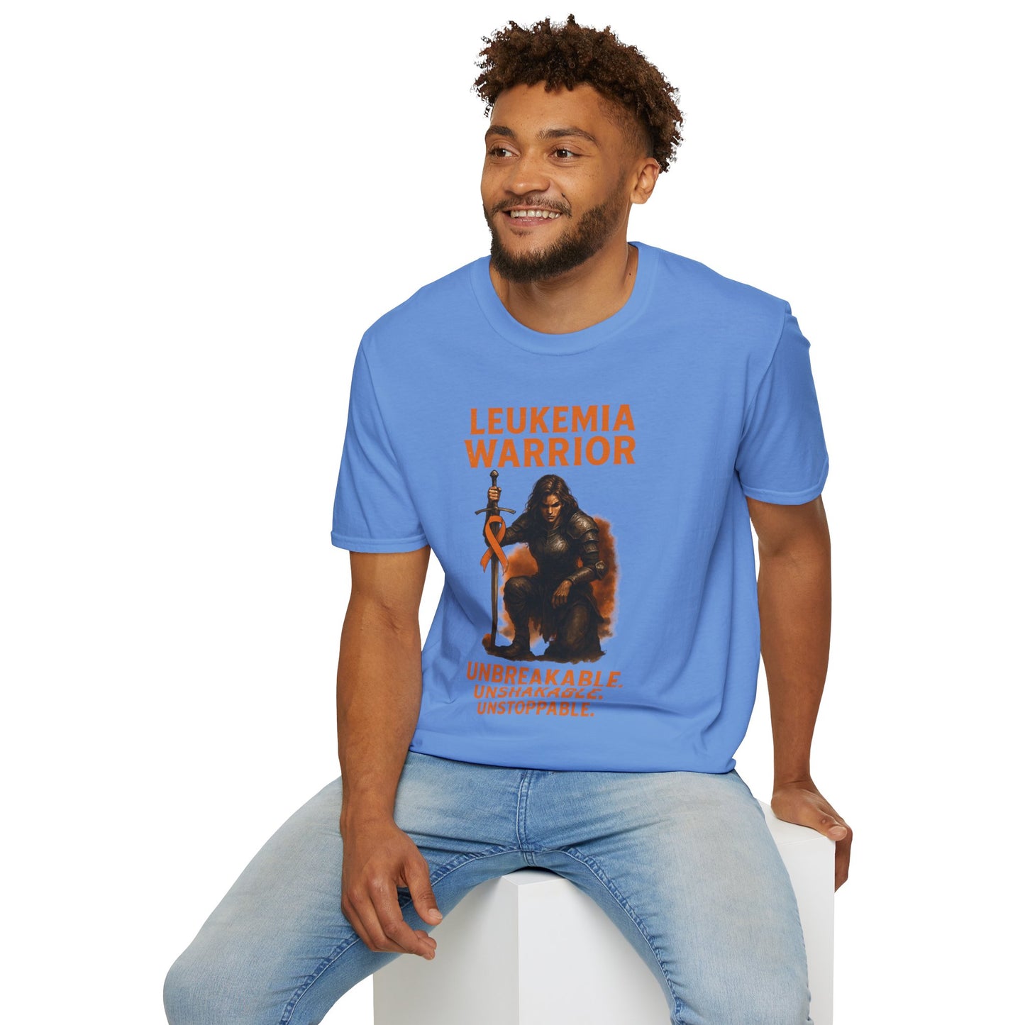 Leukemia Warrior T-Shirt - Unisex Softstyle Tee - Unbreakable, Unshakable, Unstoppable