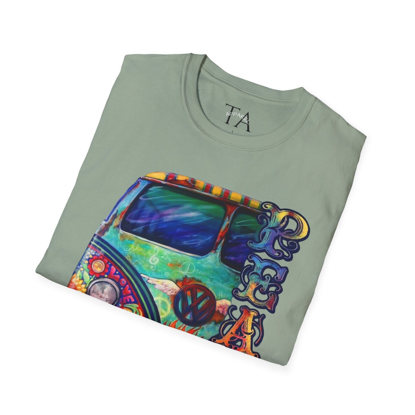 VW Groovy Peace & Love Retro Festival Shirt Tie-Dye T-Shirt