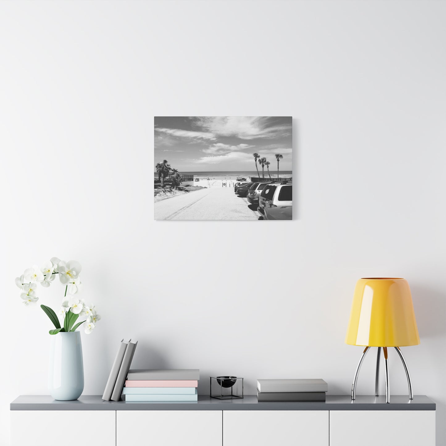 Serene Black & White Beach Vibes - Canvas Art