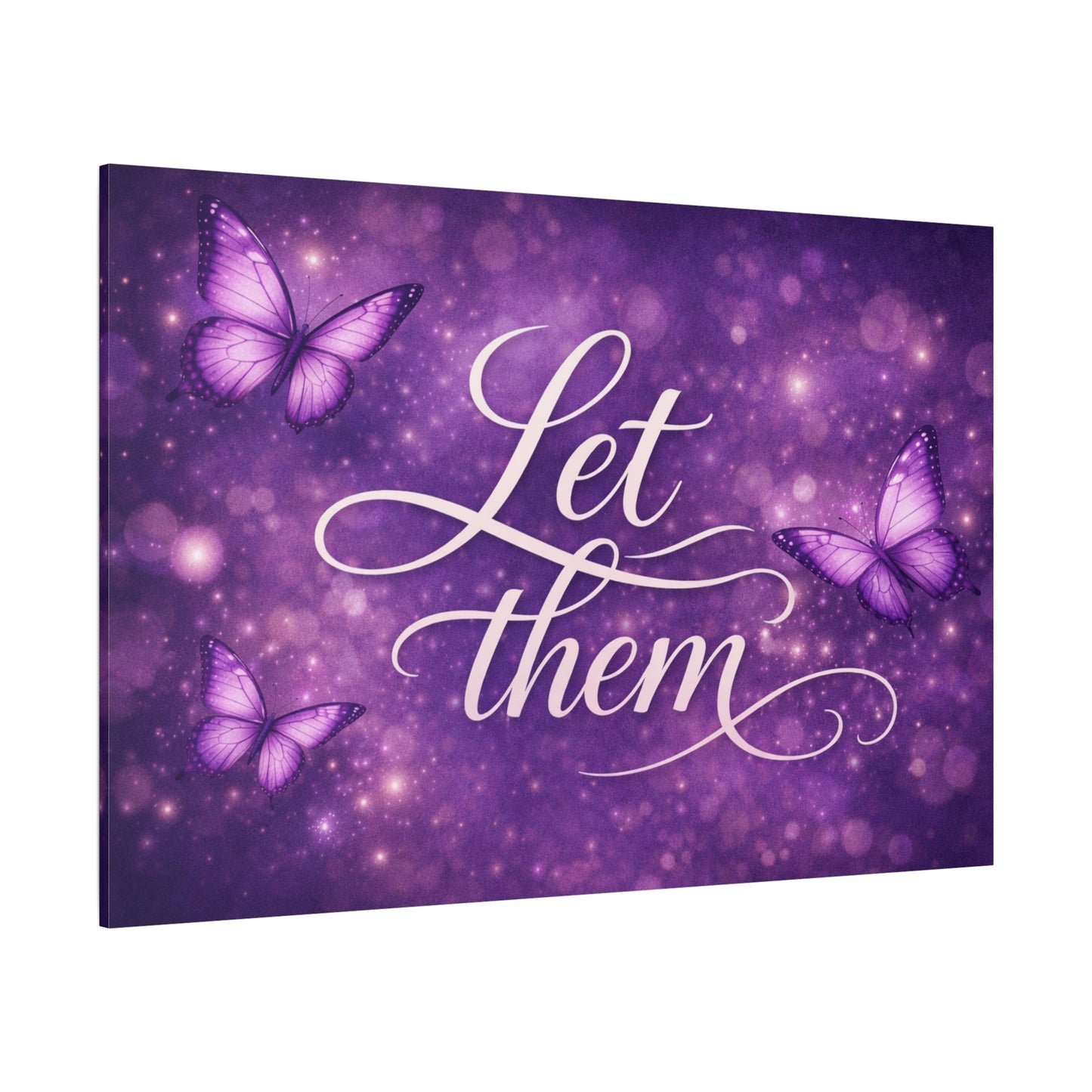 Let Them - Purple Butterfly Matte Canvas Wall Art