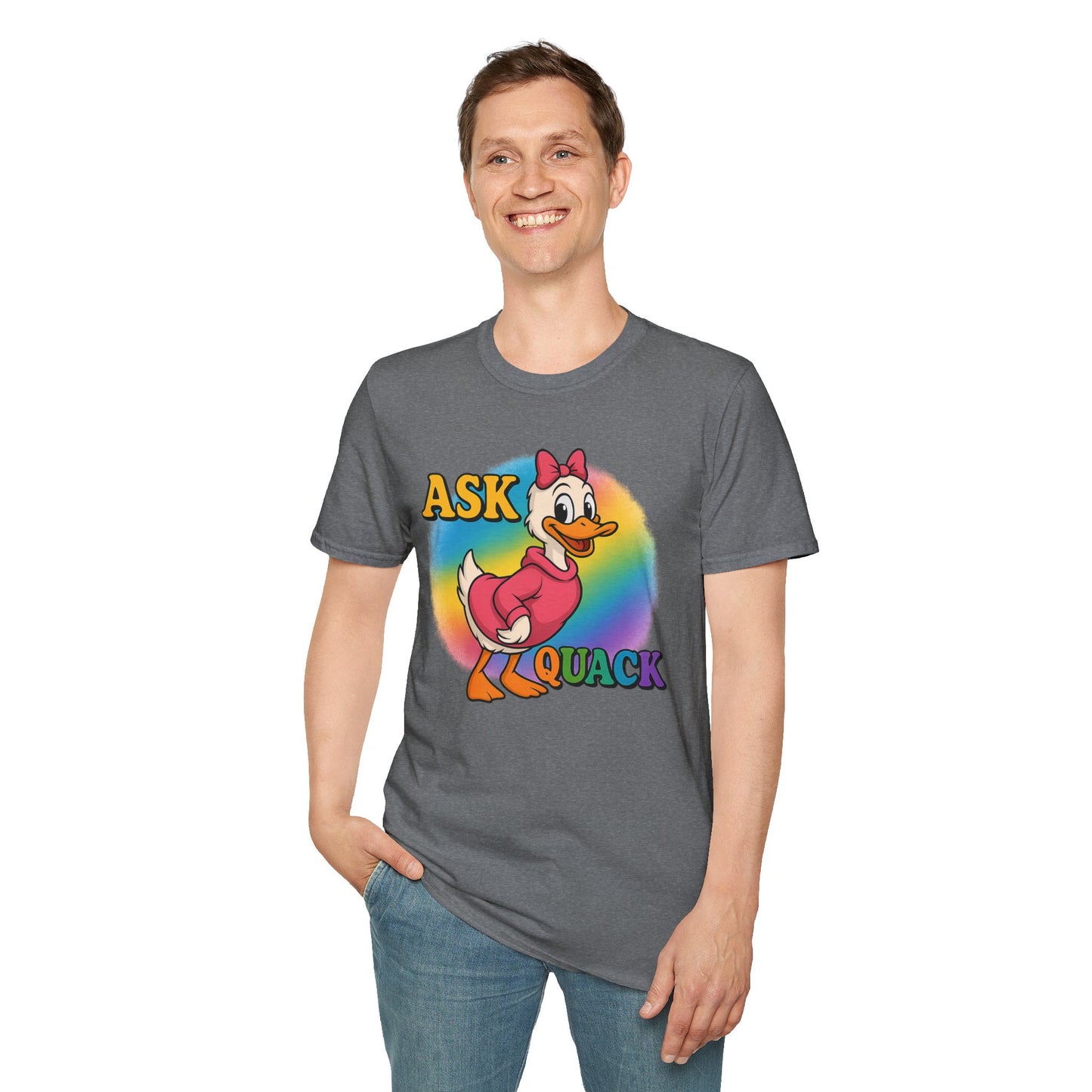 Ask Quack Duck Unisex T-Shirt - Funny Graphic Tee for Kids and Adults