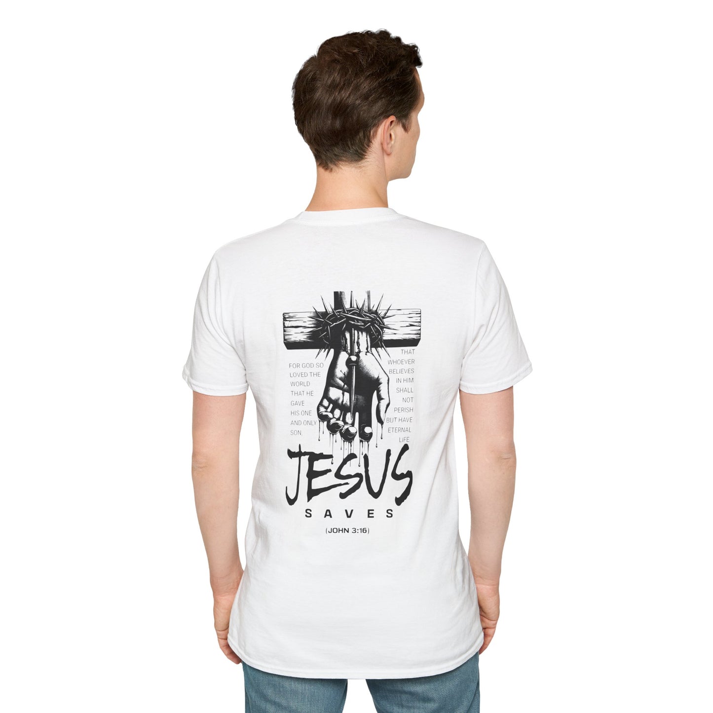 Faith Inspired Jesus Saves Unisex Softstyle T-Shirt, Faith Tee, Christian Apparel, Religious Gift, Inspirational Shirt, Casual Wear