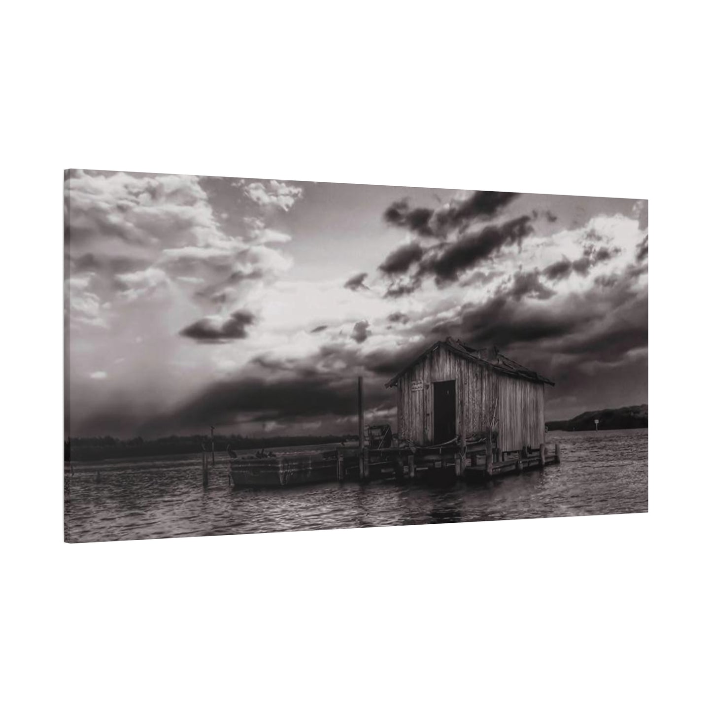 Serene Landscape Canvas Art, Rustic Home Decor, Black and White Wall Art, Perfect for Living Room, Gift for Nature Lovers