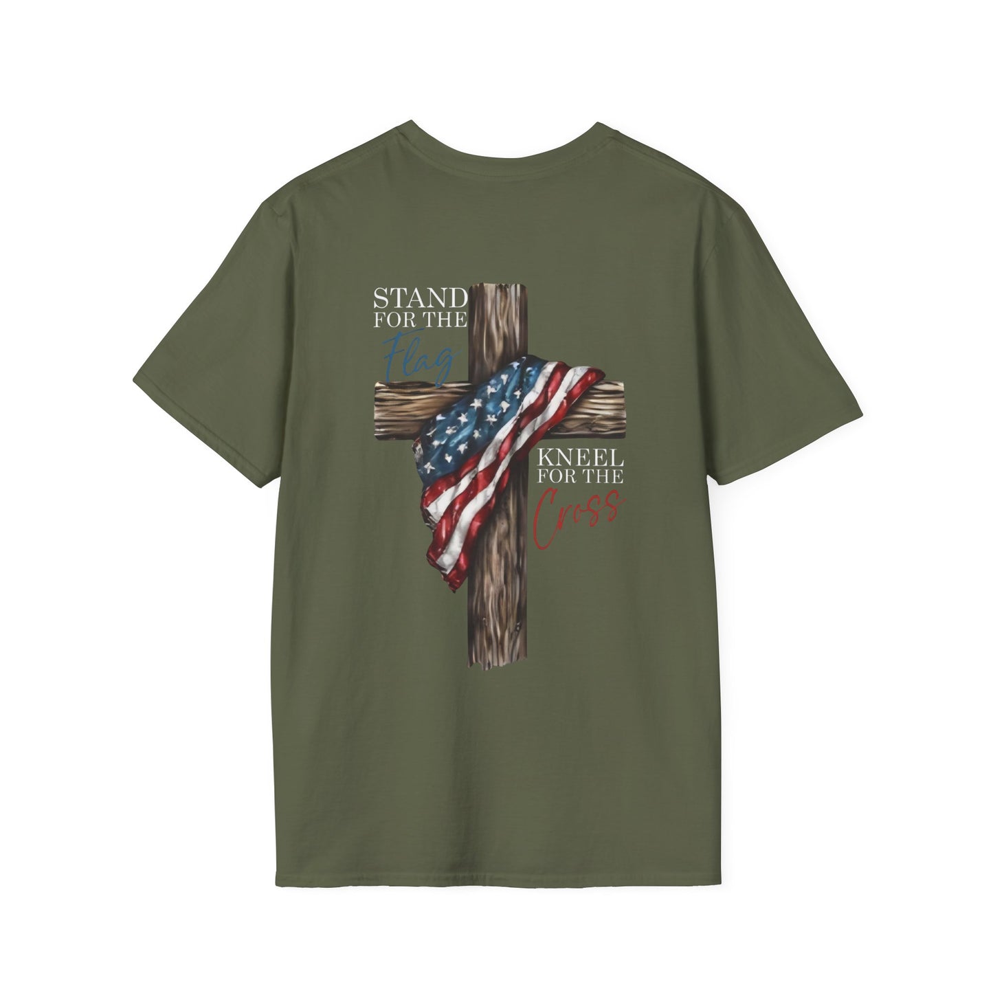 Stand for the Flag, Kneel for the Cross - Patriotic Religious T-Shirt, Faith-Based Apparel, Independence Day Outfit, Christian Gift