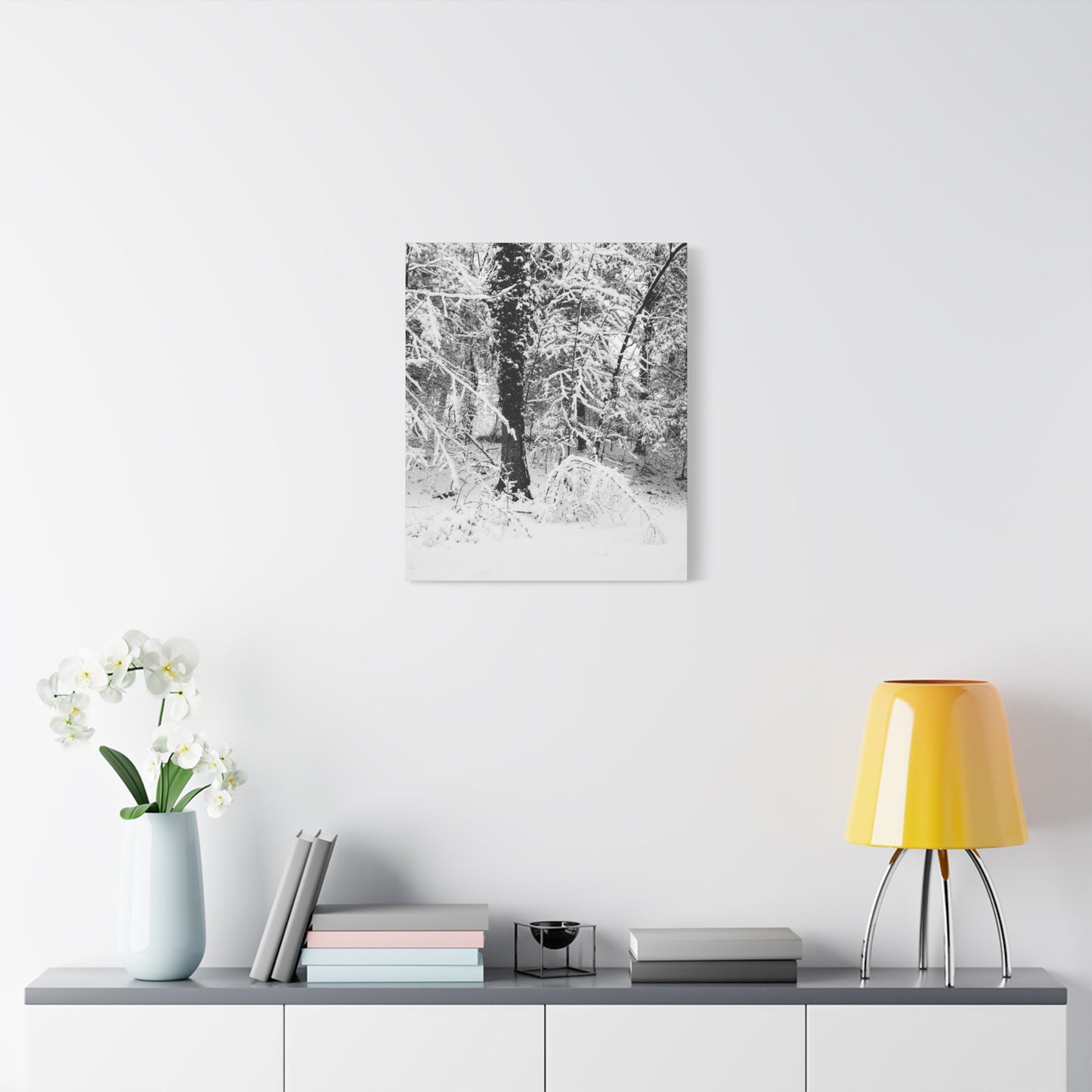 Serene Winter Wonderland in the Woods - Canvas Wall Art