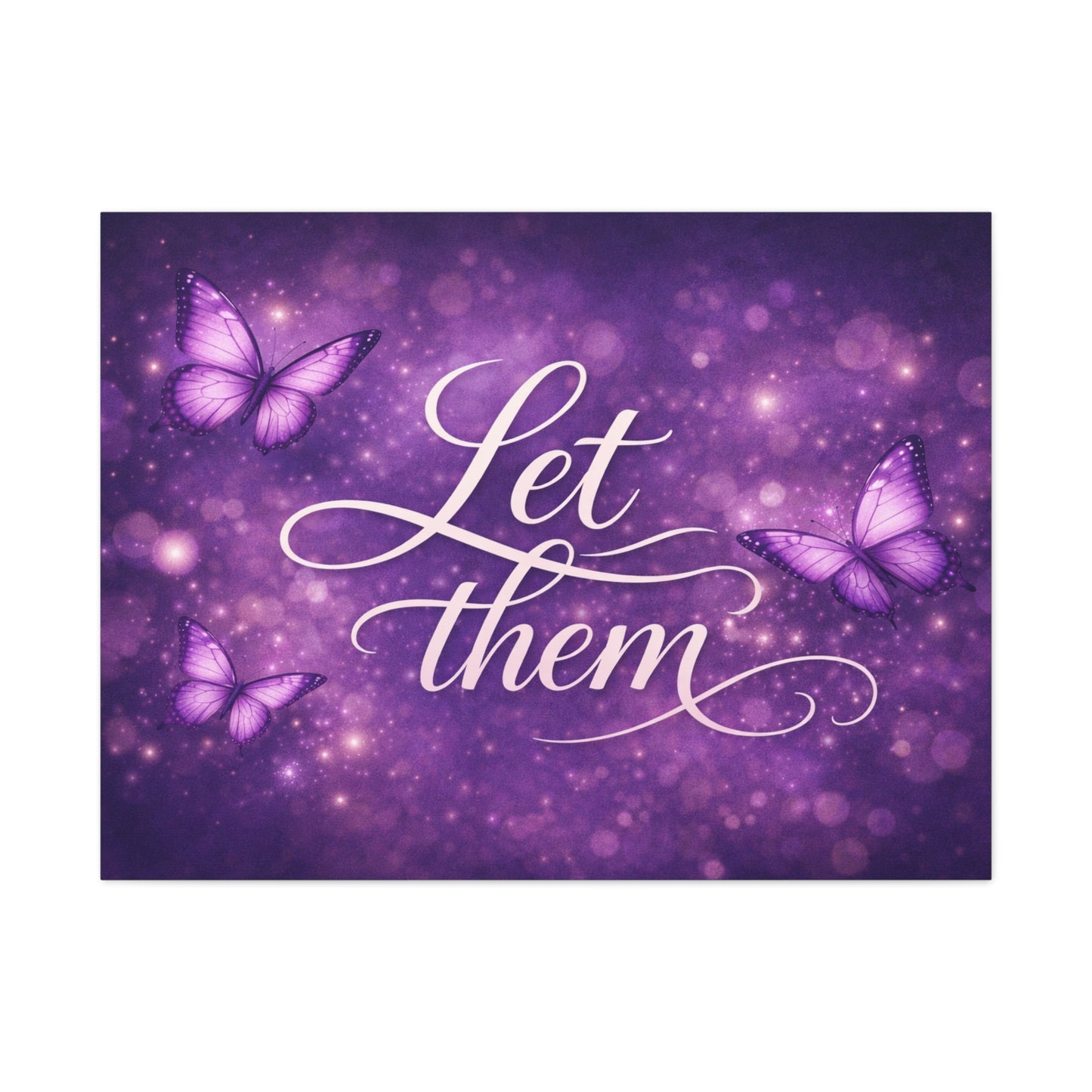 Let Them - Purple Butterfly Matte Canvas Wall Art