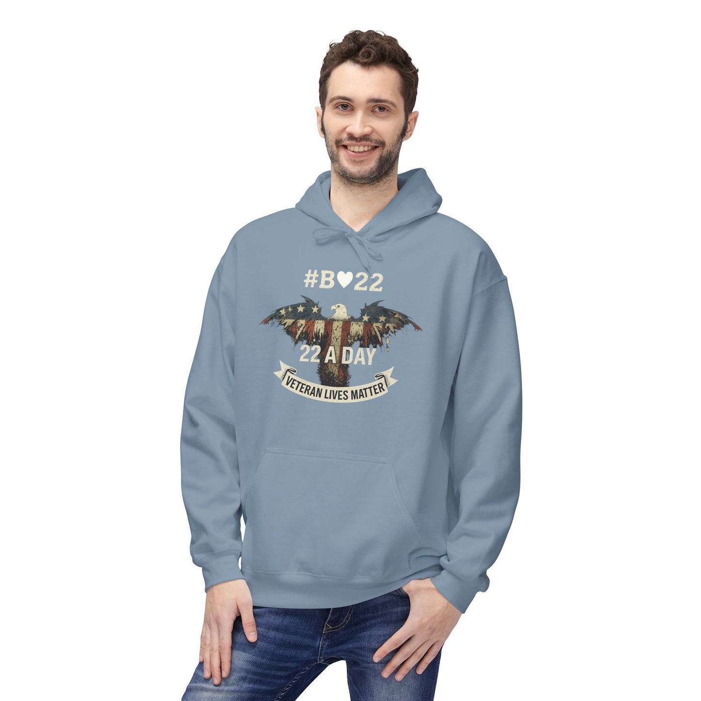 #B🤍22 Fleece Hoodie Veteran Lives Matter Sweatshirt
