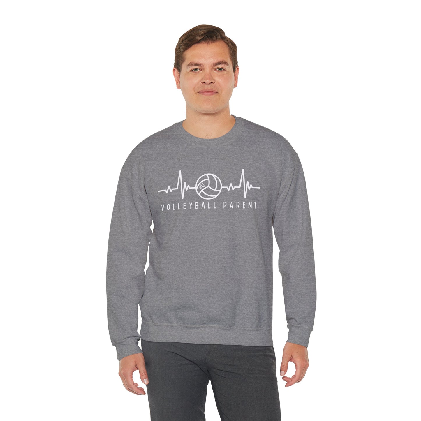 Volleyball Heartbeat Crewneck Sweatshirt #13, Quality Sweatshirt, Parent Gift, Volleyball Fan Apparel, Sports Lover Top