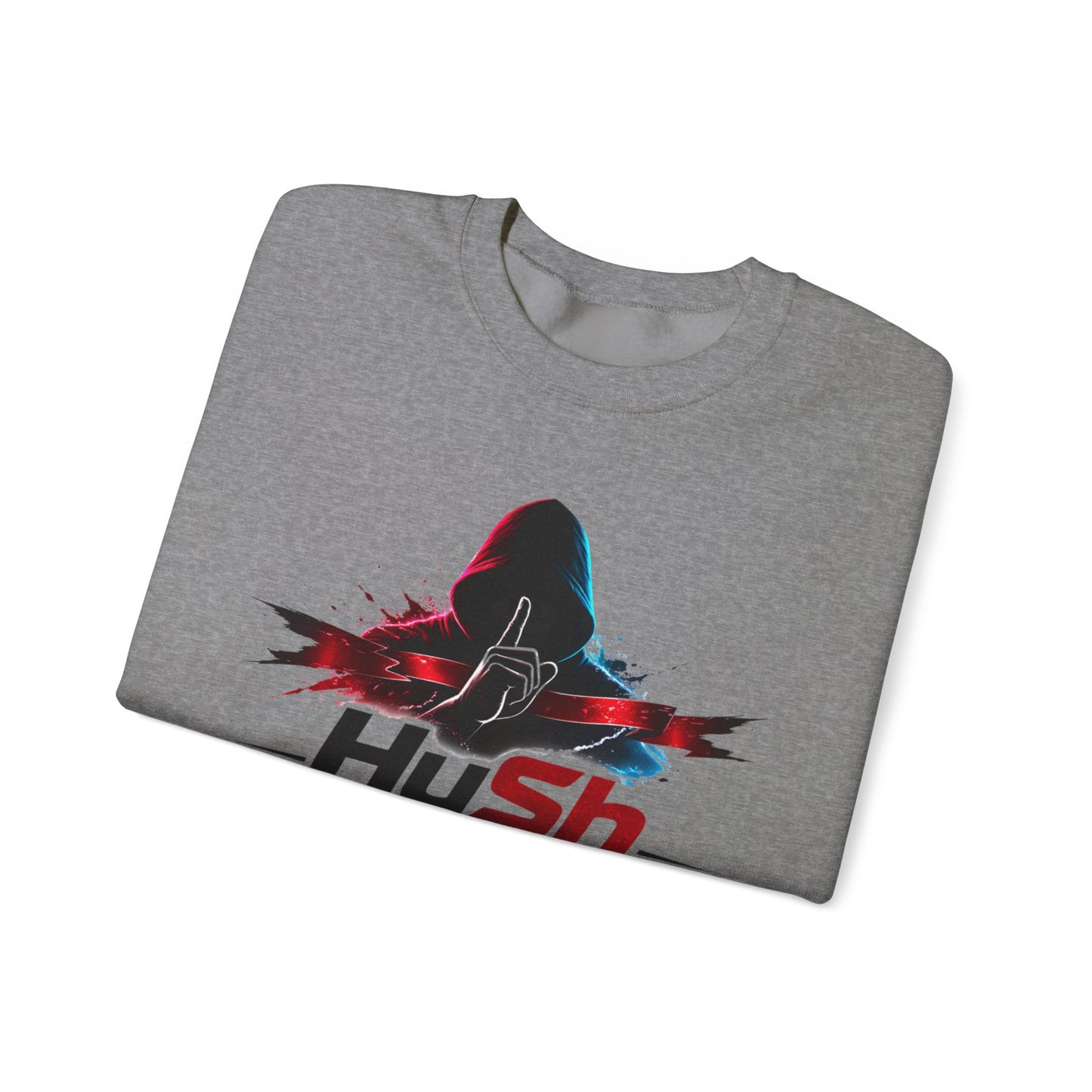 #HuSh Unisex Heavy Blend™ Crewneck Sweatshirt  | Hustle Until Success Happens, #HuShMovement TikTok Logo