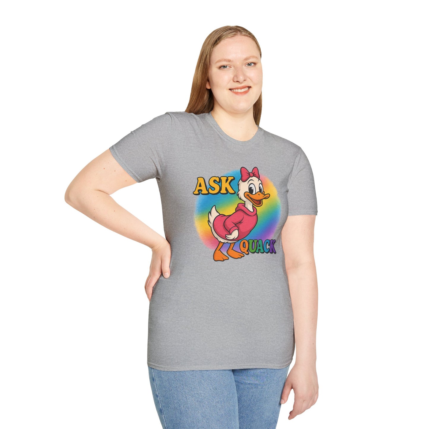 Ask Quack Duck Unisex T-Shirt - Funny Graphic Tee for Kids and Adults