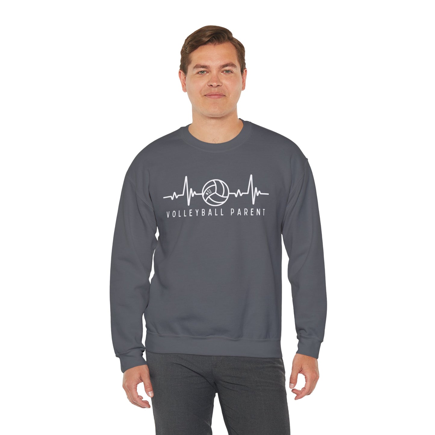 Volleyball Heartbeat Crewneck Sweatshirt #13, Quality Sweatshirt, Parent Gift, Volleyball Fan Apparel, Sports Lover Top