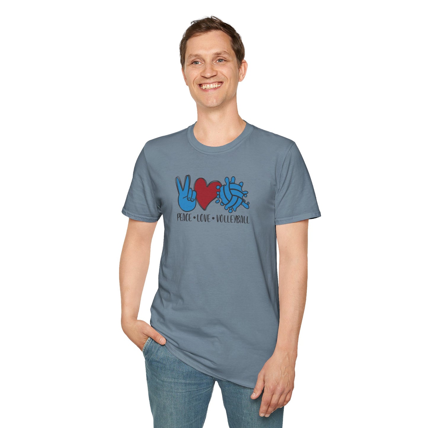 Peace Love Volleyball Unisex T-Shirt, Casual Tee, Sports Apparel, Gift for Volleyball Lovers, Summer Fashion