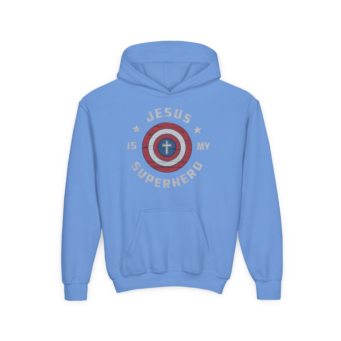 Kids Superhero Faith Hoodie - Jesus is My Superhero, Christian Gift, Empowering Youth Apparel, Birthday Gift, Faith-Based Fashion