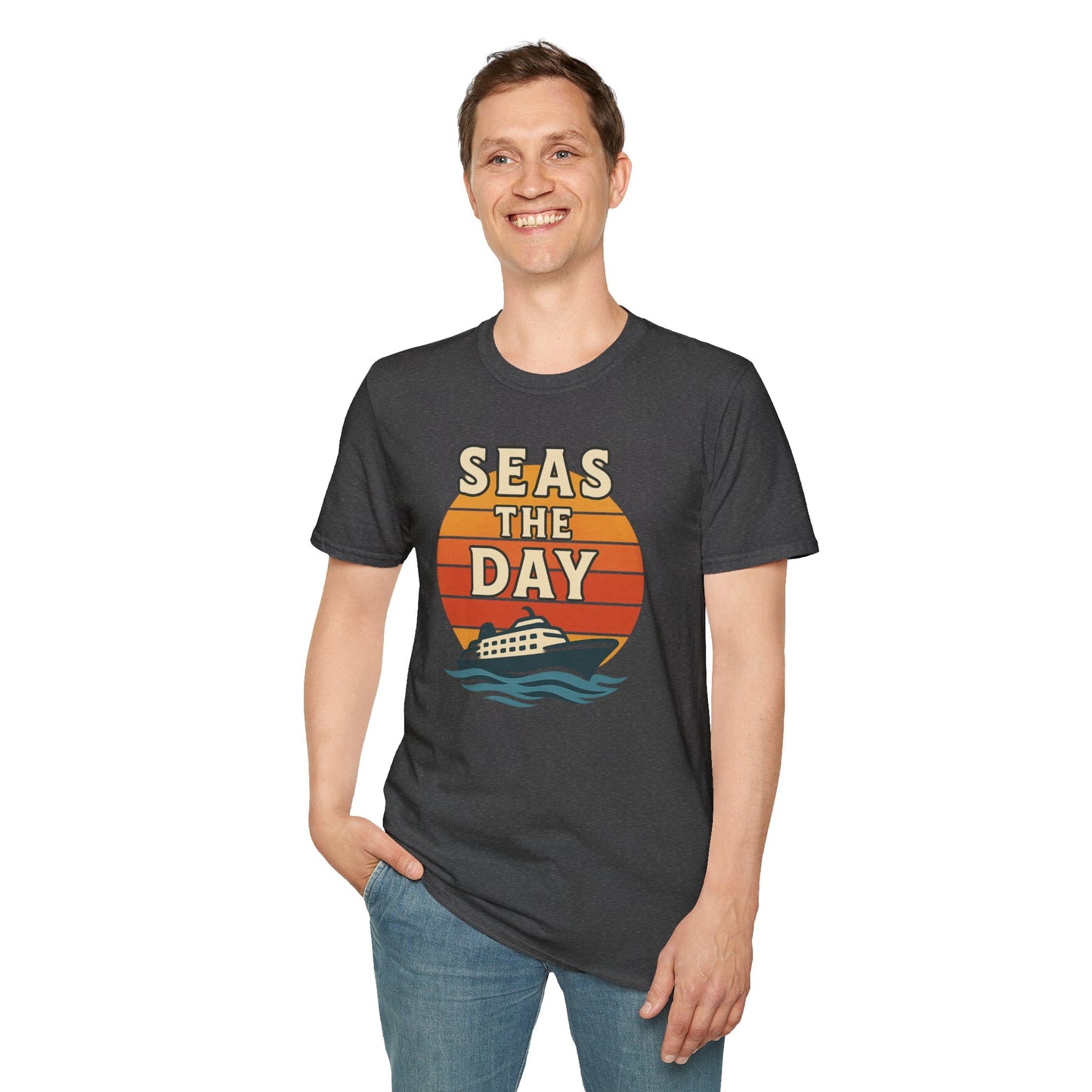 Seas the Day Unisex T-Shirt, Vintage Cruise Tee, Nautical Graphic Shirt, Summer Vacation Apparel, Beach Lover Gift