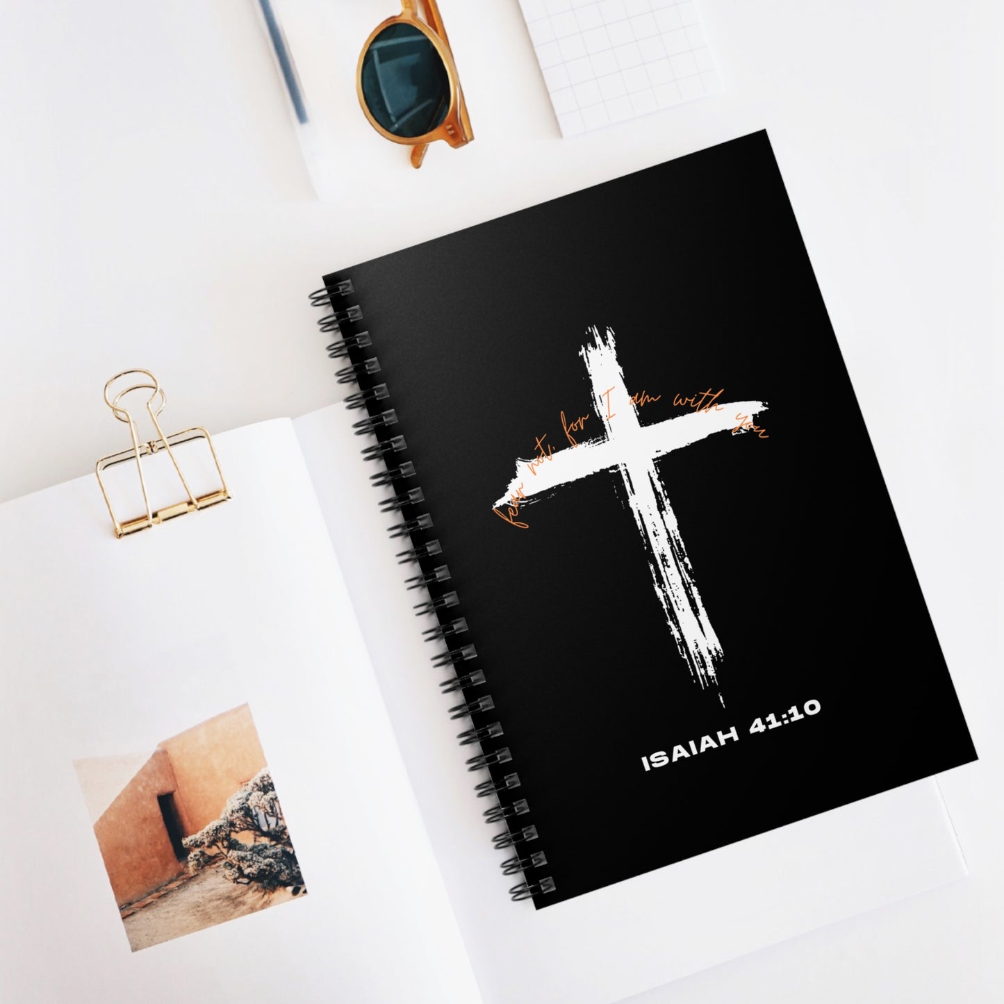 Notebook - Faith Based Design, 'Fear Not, For I Am With You' Message Customizable