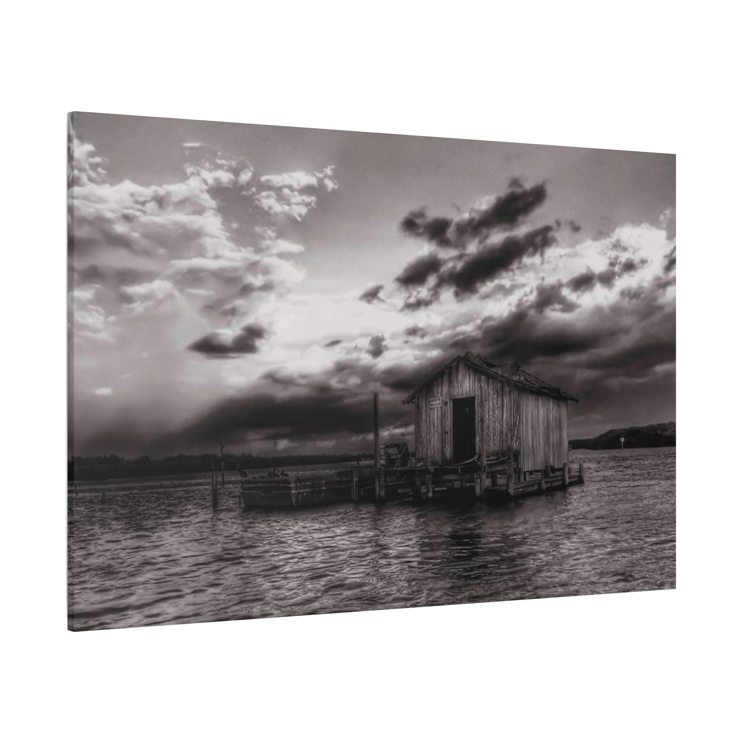 Serene Landscape Canvas Art, Rustic Home Decor, Black and White Wall Art, Perfect for Living Room, Gift for Nature Lovers