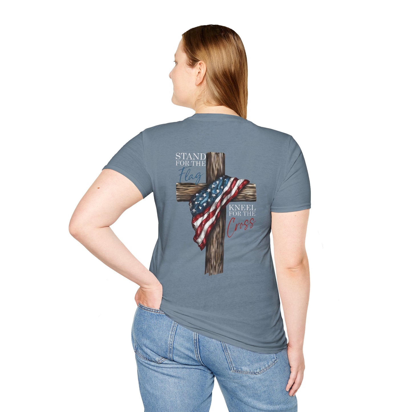 Stand for the Flag, Kneel for the Cross - Patriotic Religious T-Shirt, Faith-Based Apparel, Independence Day Outfit, Christian Gift