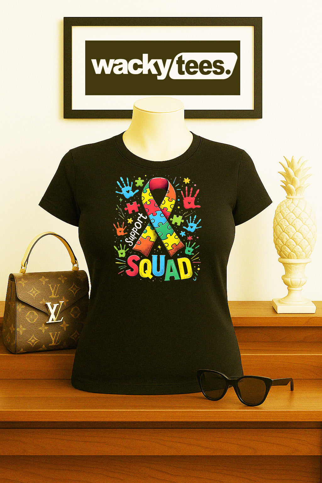 Autism Awareness Support Squad Graphic Tee Shirt