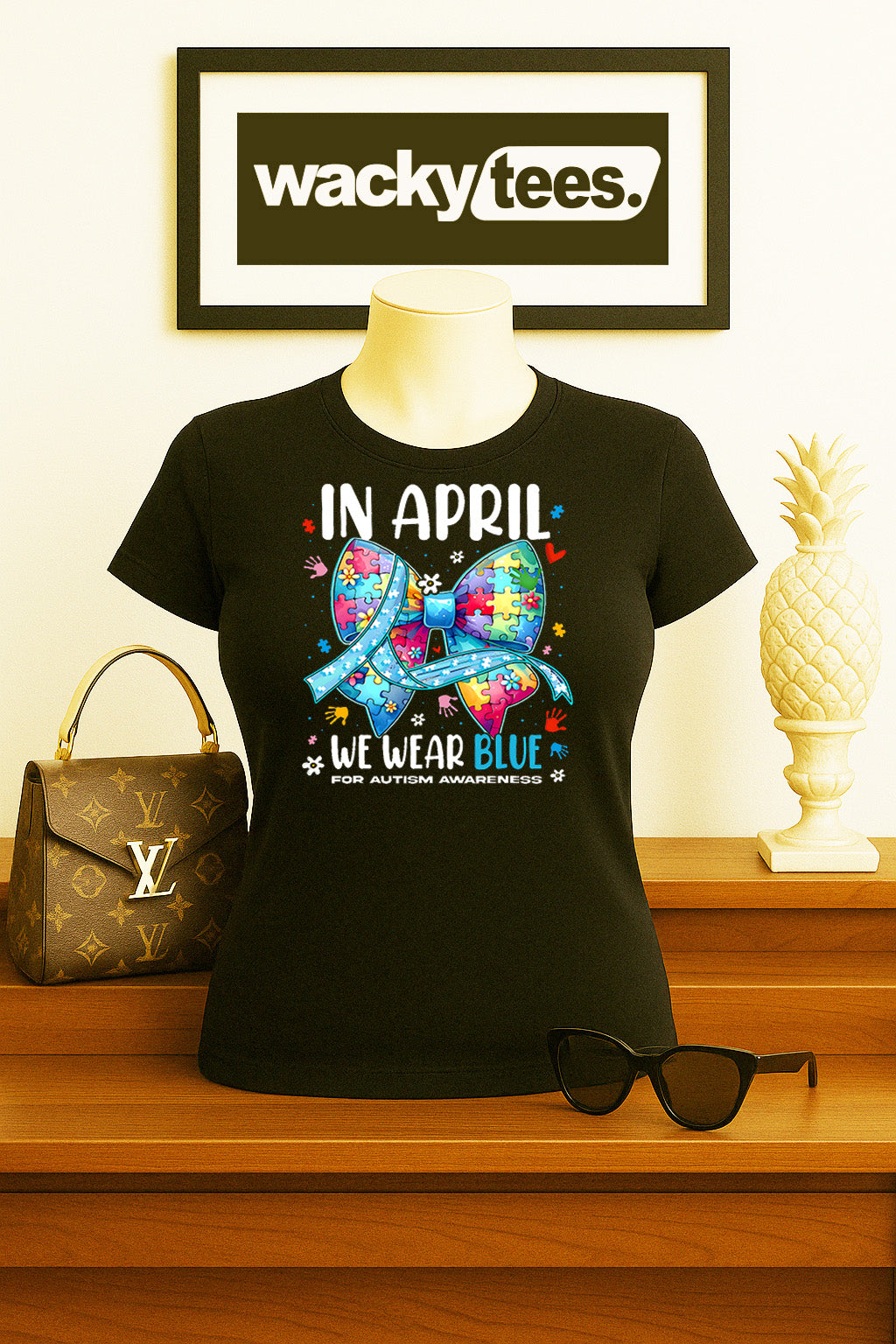 In April We Wear Blue for Autism Awareness 2 Graphic Tee Shirt