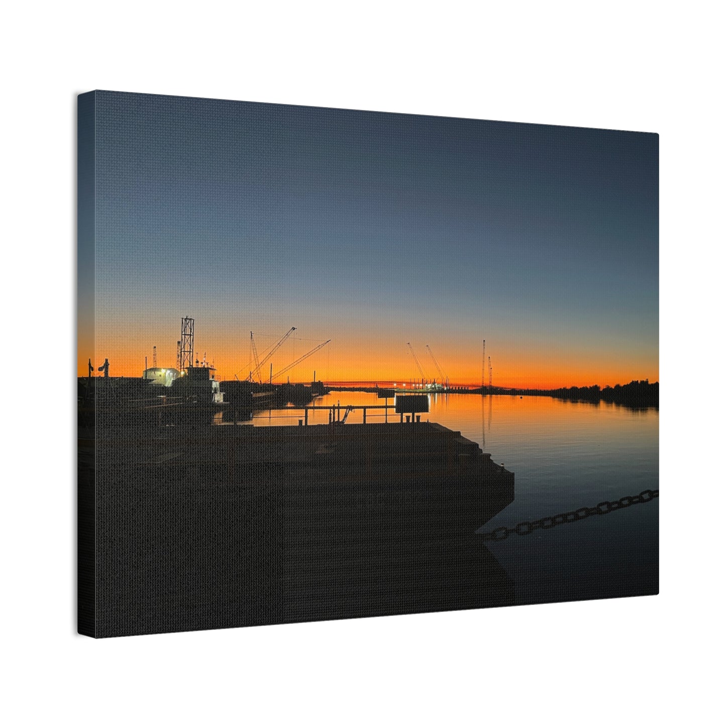 Sunset Harbor Canvas Wall Art — Stretched Canvas Print