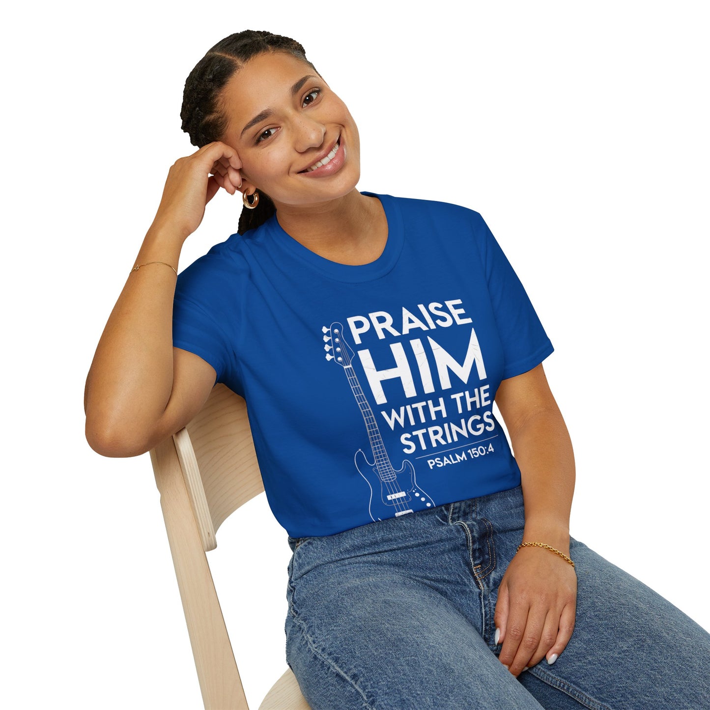 Faith Inspired Guitar T-Shirt - Praise Hime With The Strings - Psalm 150:4