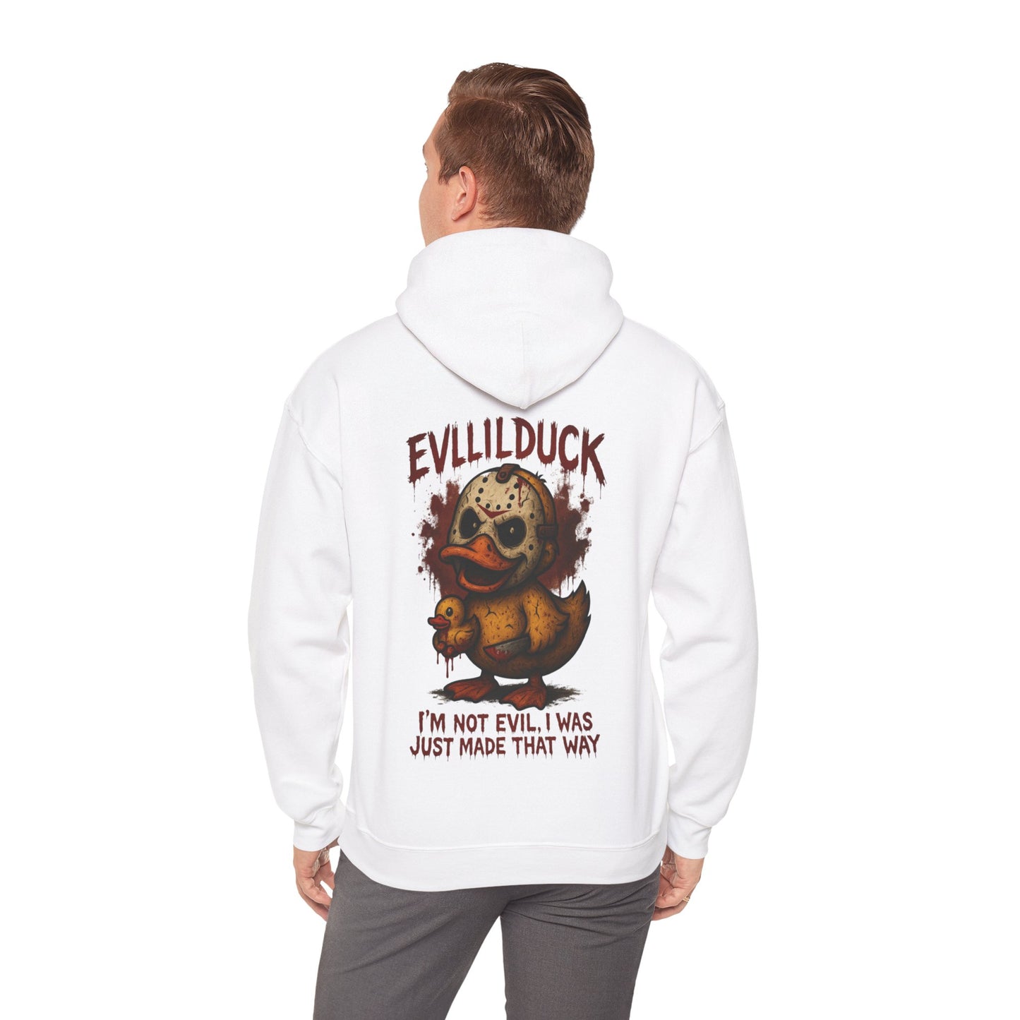 Evllilduck Funny Horror Themed Hoodie - Unisex Sweatshirt for Halloween