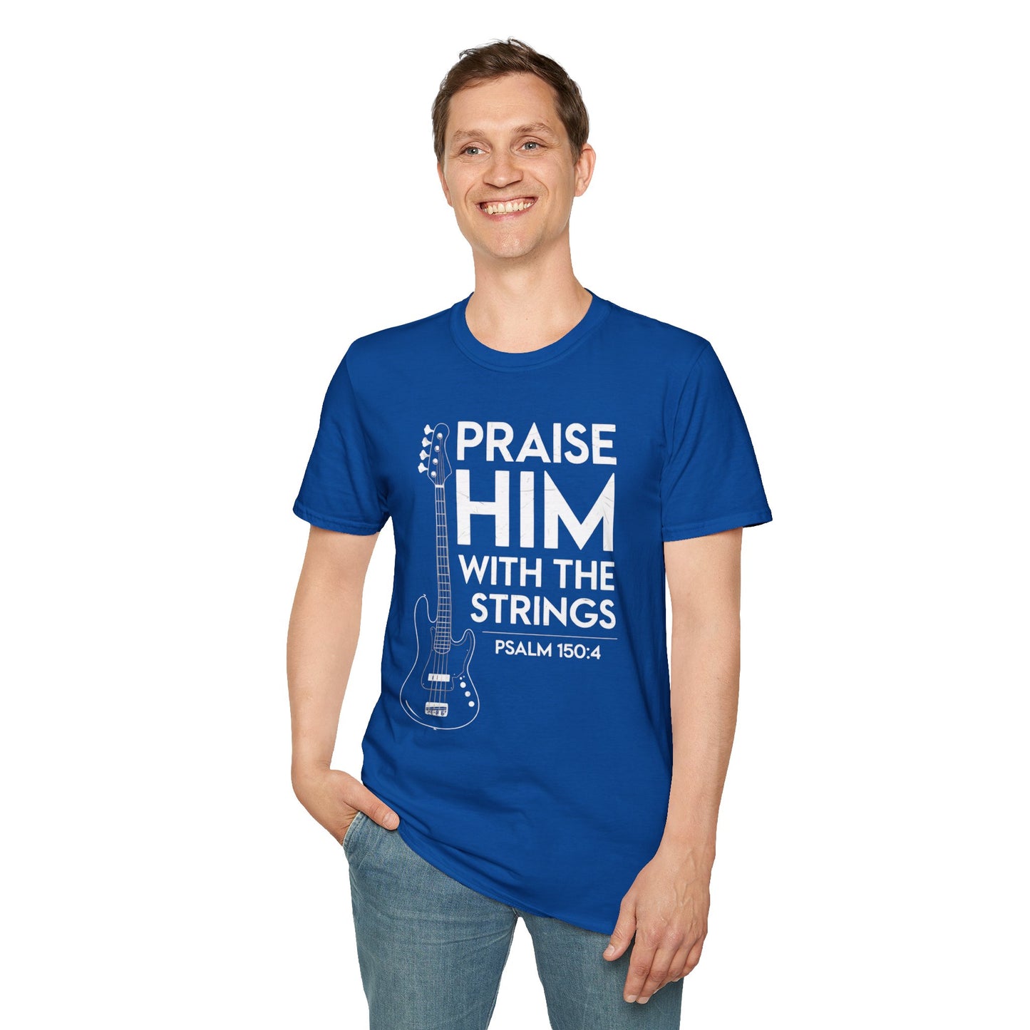 Faith Inspired Guitar T-Shirt - Praise Hime With The Strings - Psalm 150:4