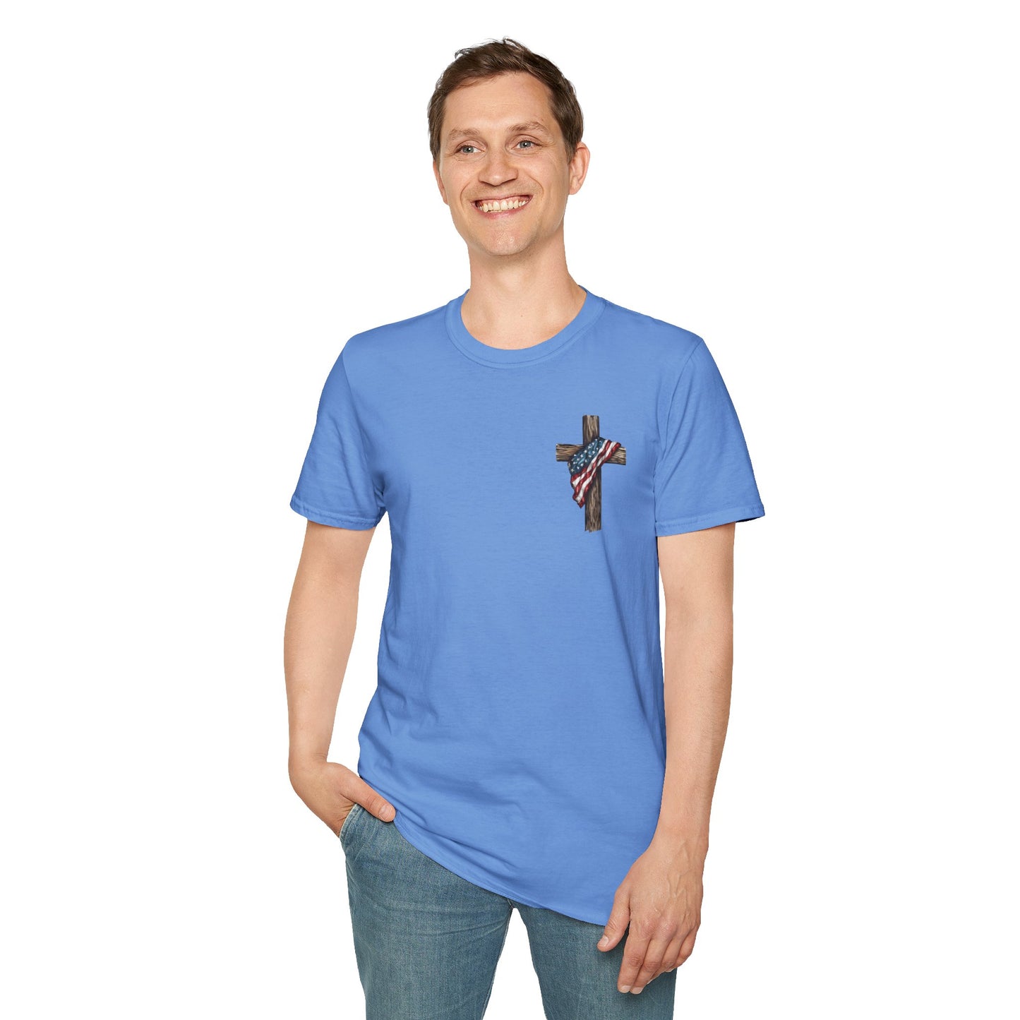 Stand for the Flag, Kneel for the Cross - Patriotic Religious T-Shirt, Faith-Based Apparel, Independence Day Outfit, Christian Gift