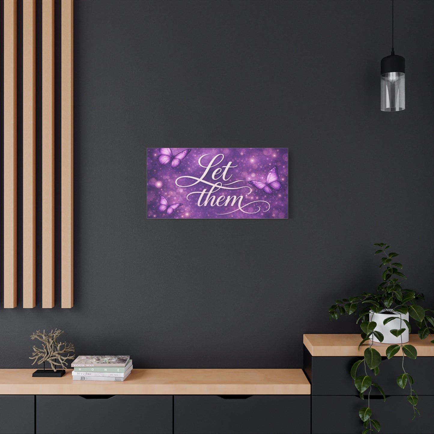 Let Them - Purple Butterfly Matte Canvas Wall Art