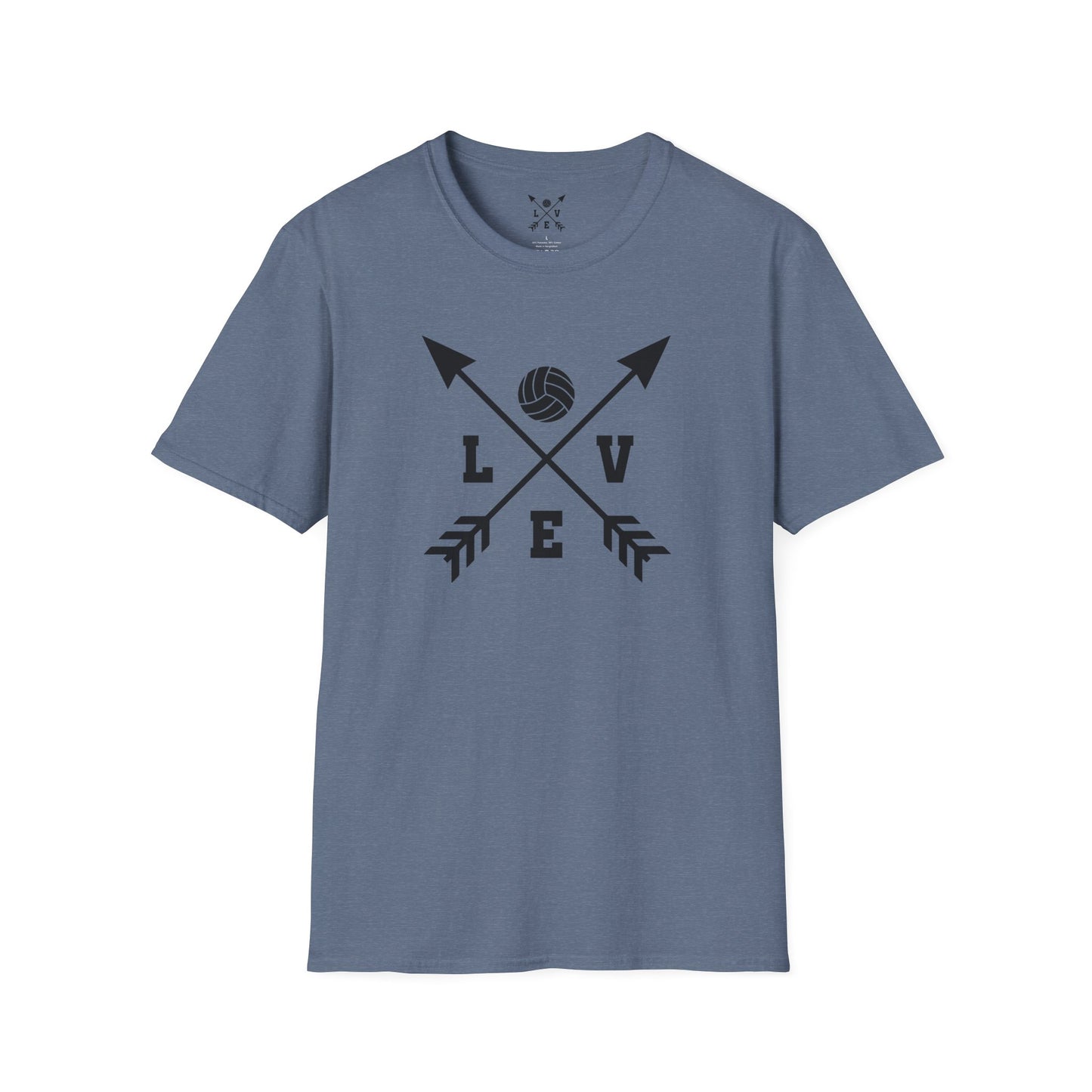 Love Volleyball Unisex T-Shirt | Sporty Tee, Gift for Athletes, Casual Wear, Heart and Arrow Design, Game Day Shirt
