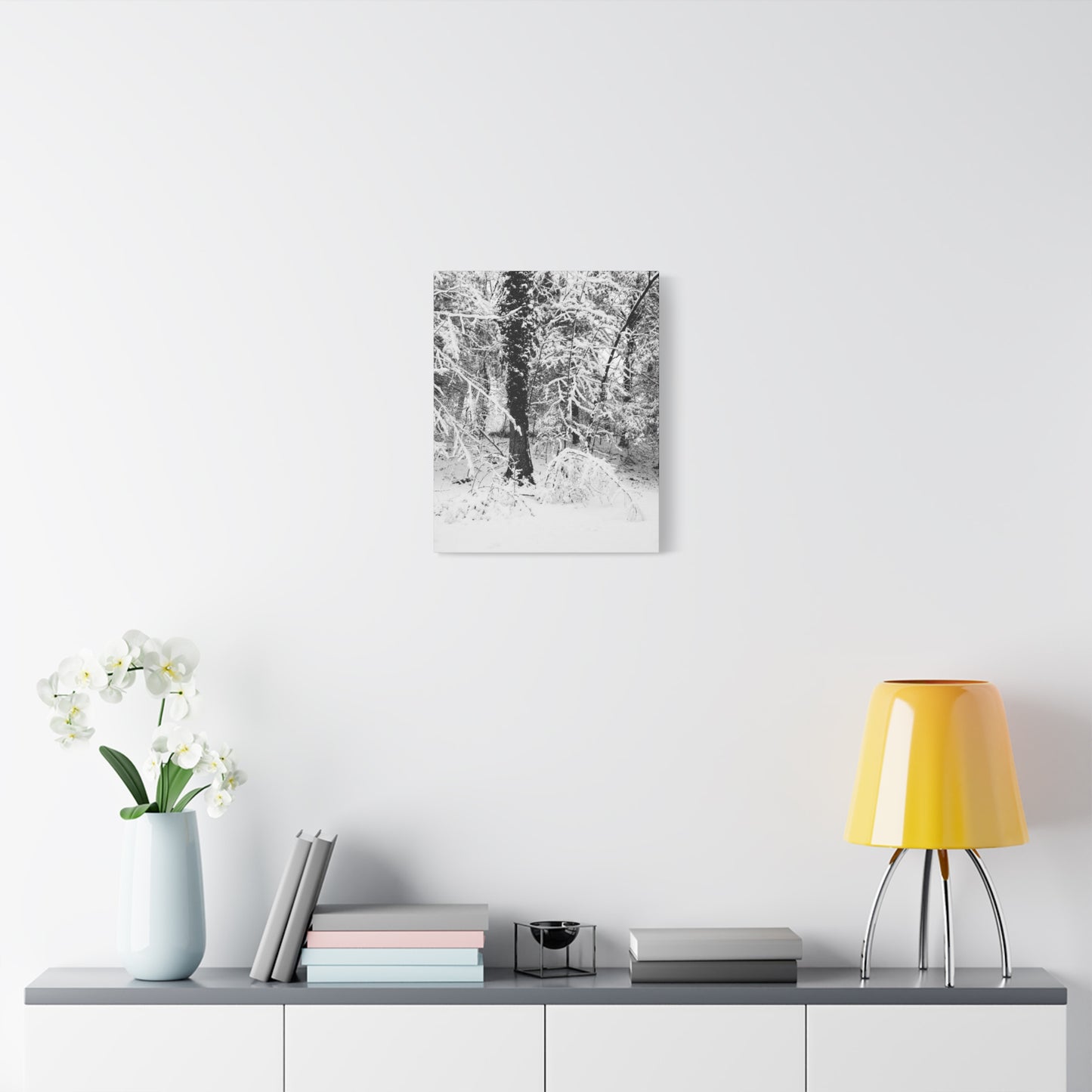 Serene Winter Wonderland in the Woods - Canvas Wall Art