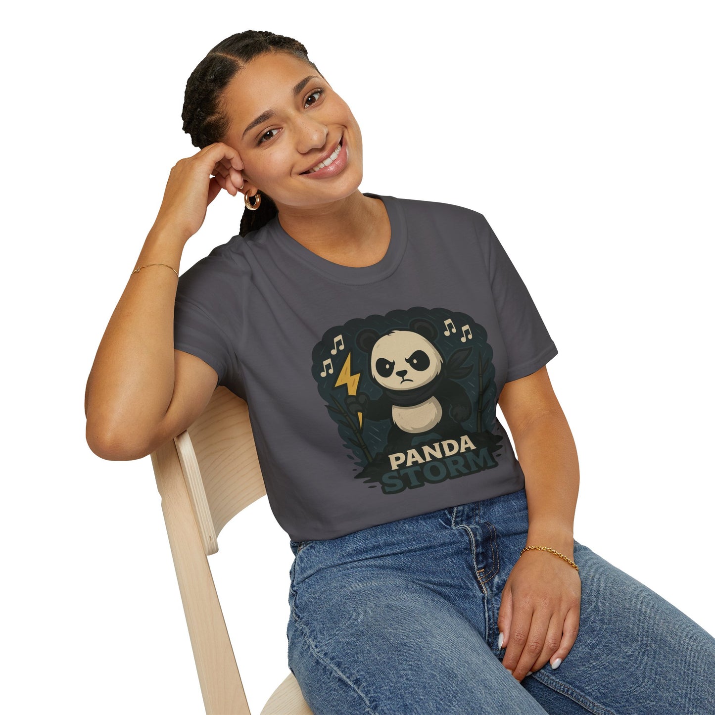 Panda Storm Tee for Animal and Music Lovers - Softstyle T-Shirt