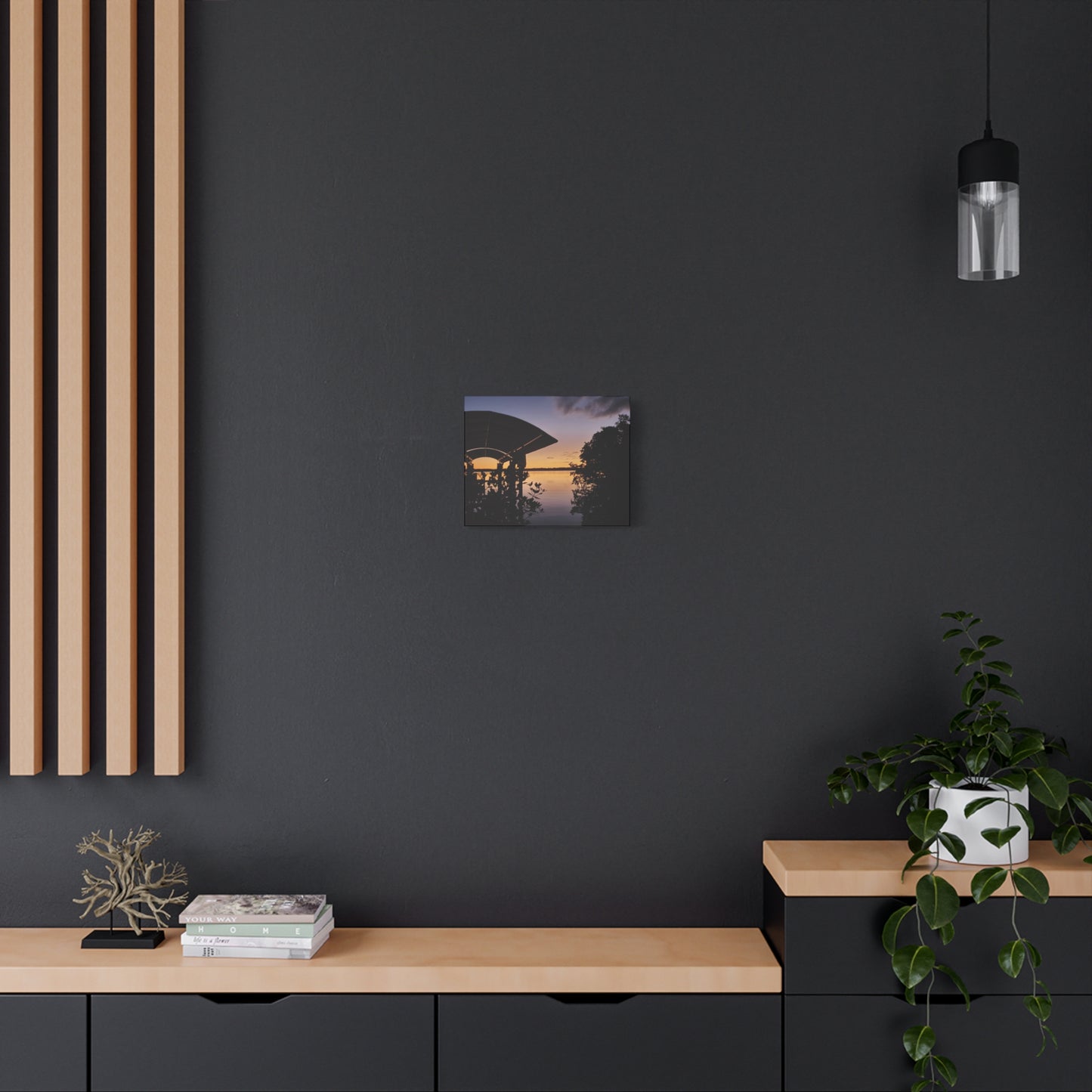 Serene and Vibrant Sunset on the River - Canvas Wal Art