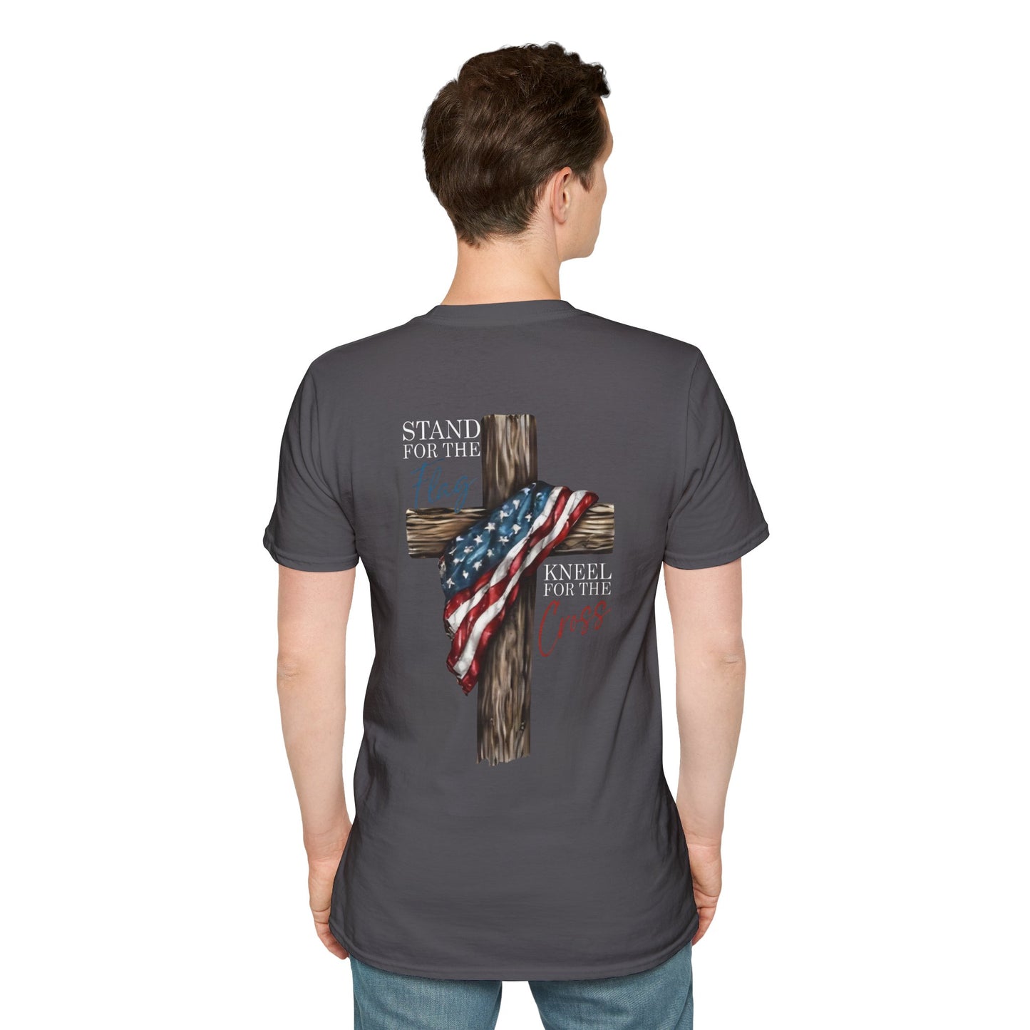 Stand for the Flag, Kneel for the Cross - Patriotic Religious T-Shirt, Faith-Based Apparel, Independence Day Outfit, Christian Gift