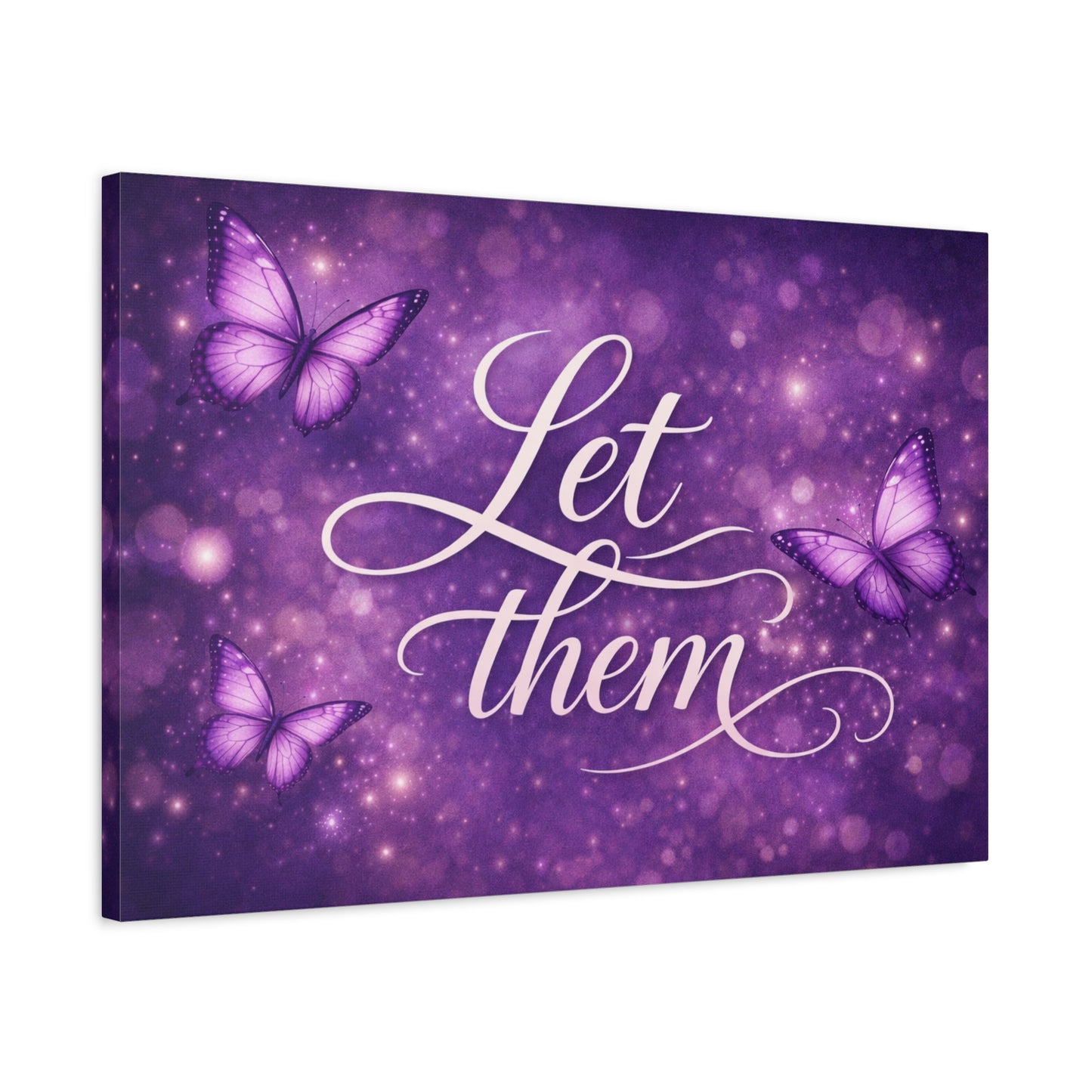 Let Them - Purple Butterfly Matte Canvas Wall Art