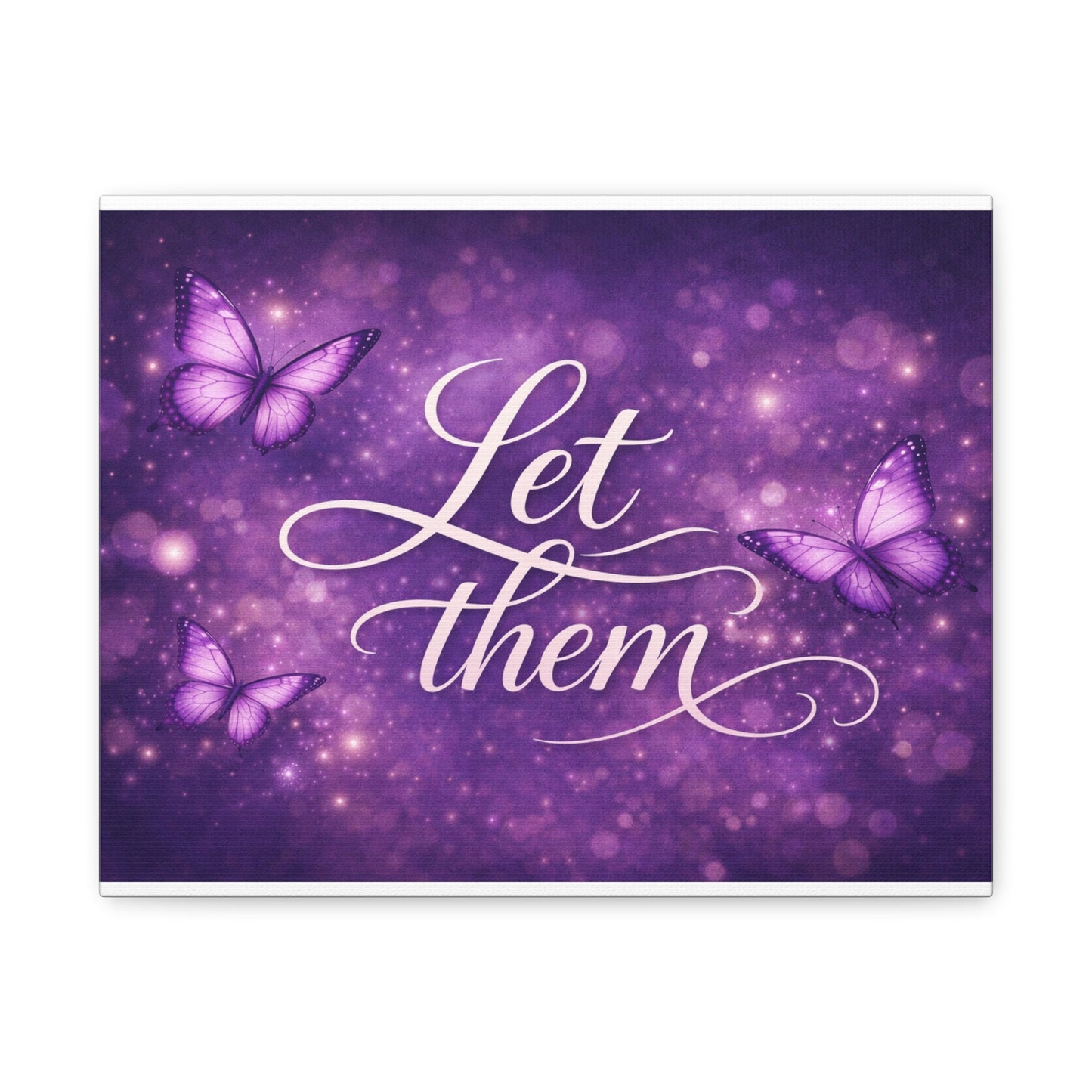 Let Them - Purple Butterfly Matte Canvas Wall Art