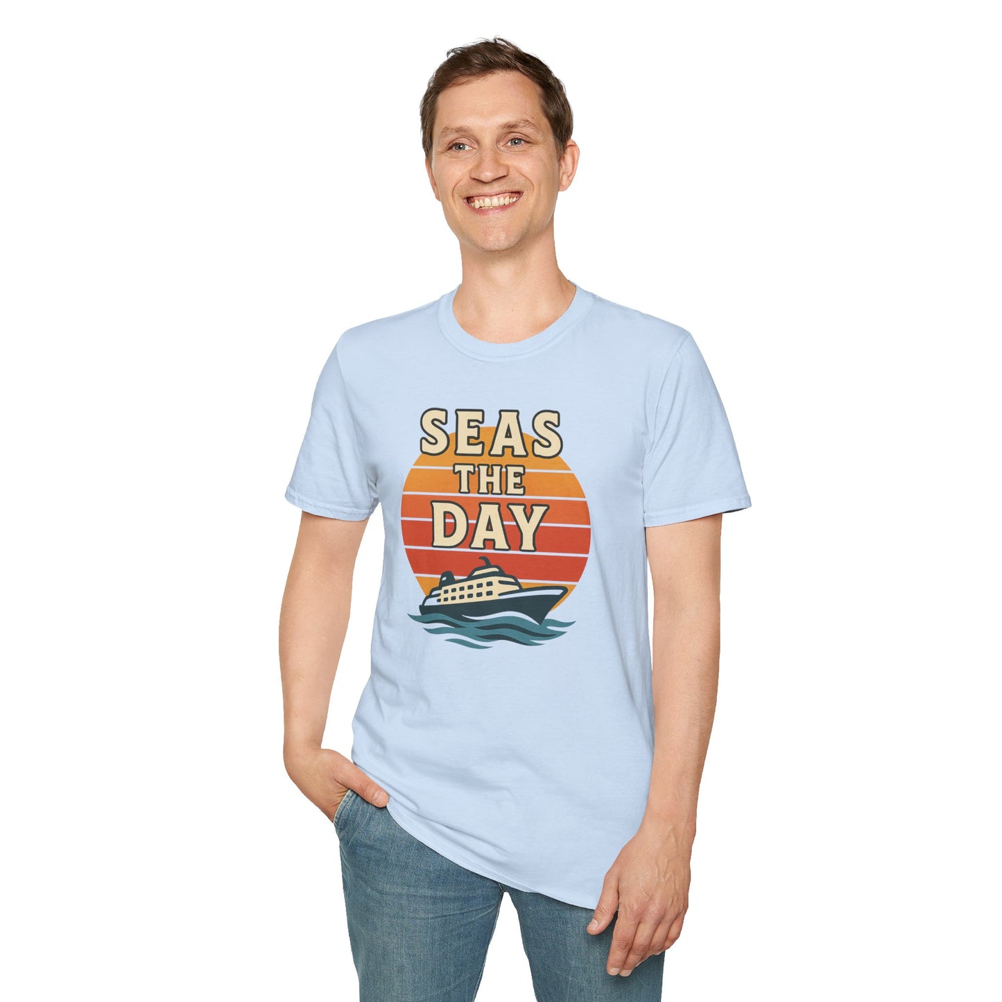Seas the Day Unisex T-Shirt, Vintage Cruise Tee, Nautical Graphic Shirt, Summer Vacation Apparel, Beach Lover Gift