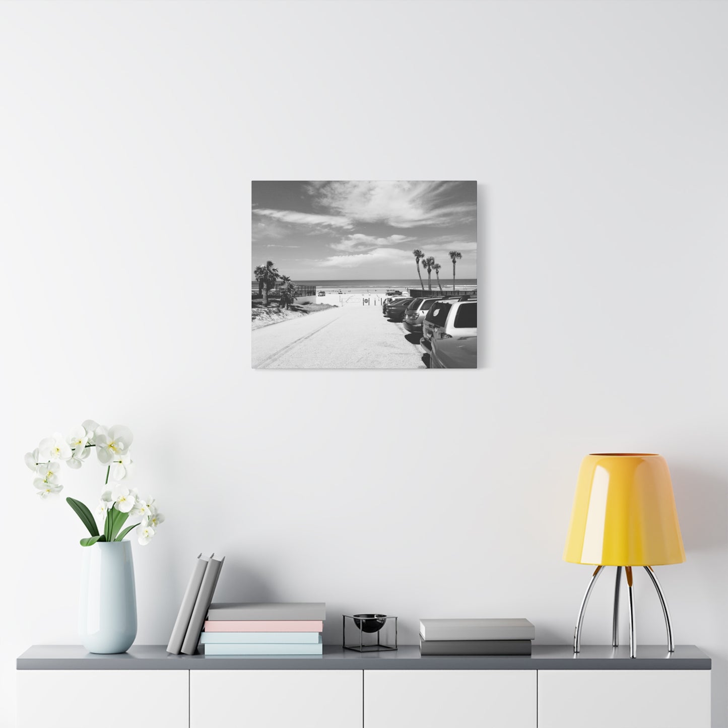 Serene Black & White Beach Vibes - Canvas Art