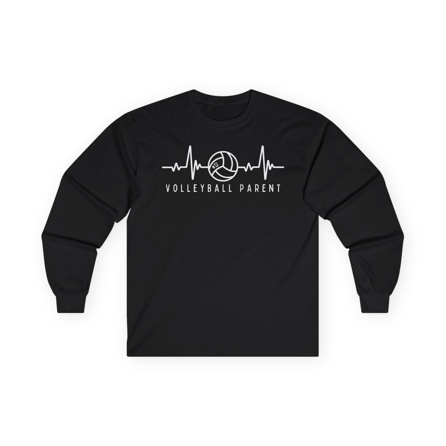 Volleyball Heartbeat Long Sleeve Tee #13, Quality Cotton Shirt, Parent Gift, Volleyball Fan Apparel, Sports Lover Top