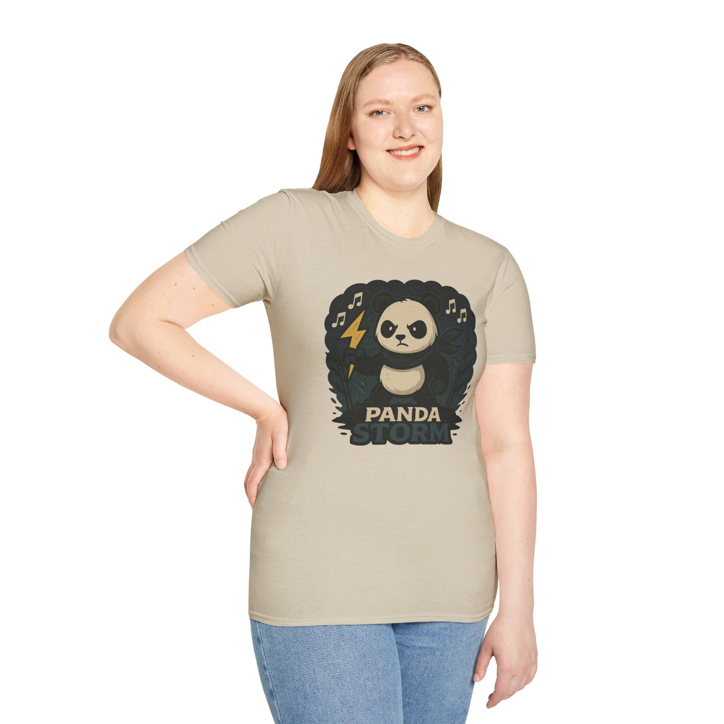 Panda Storm Tee for Animal and Music Lovers - Softstyle T-Shirt
