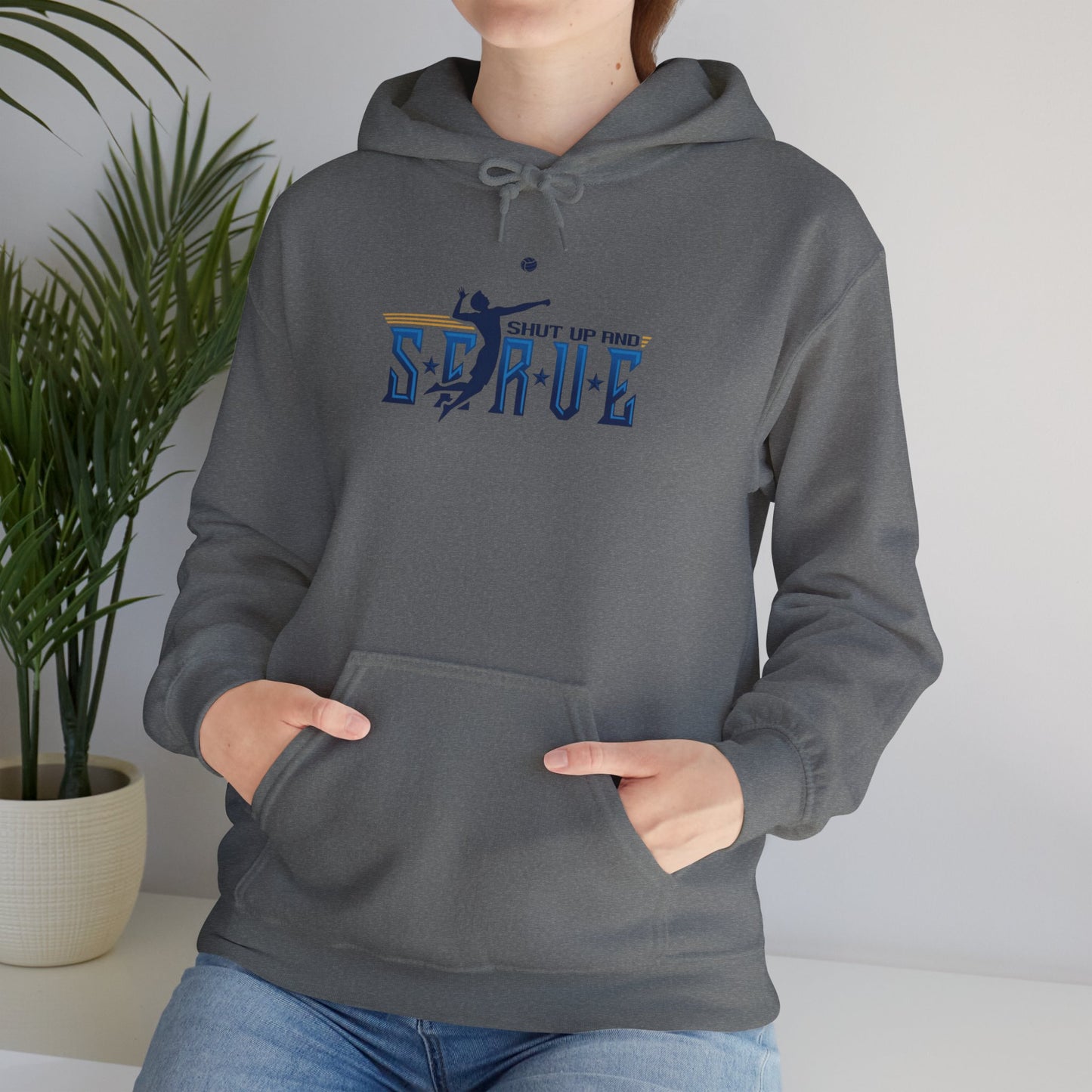 UPTIME Volleyball Hoodie with Serve Design, Unisex Sportswear, Perfect Gift for Athletes, Workout Gear, Cool Casual Wear, Back to School