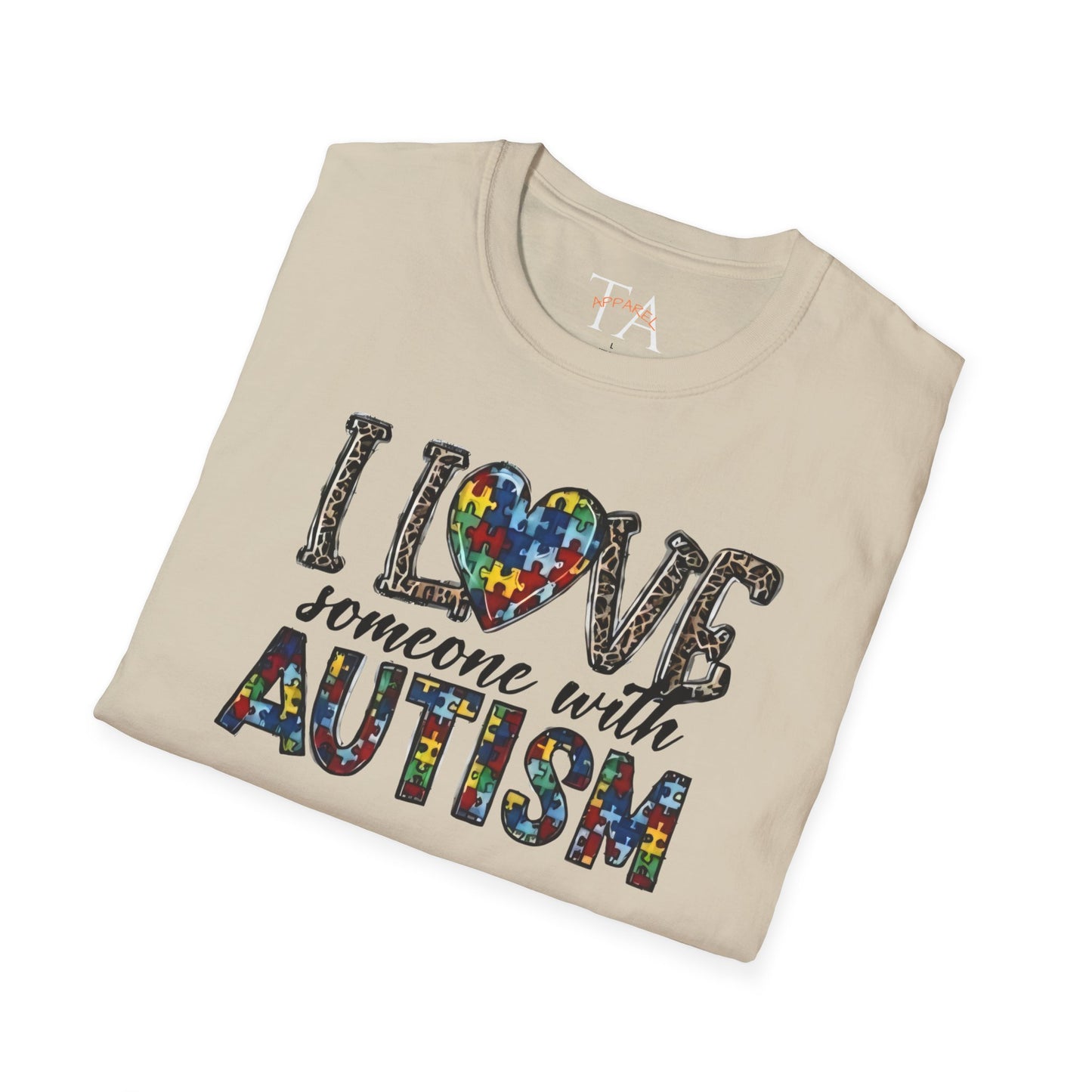 Autism Awareness Unisex T-Shirt - I Love Someone with Autism Design
