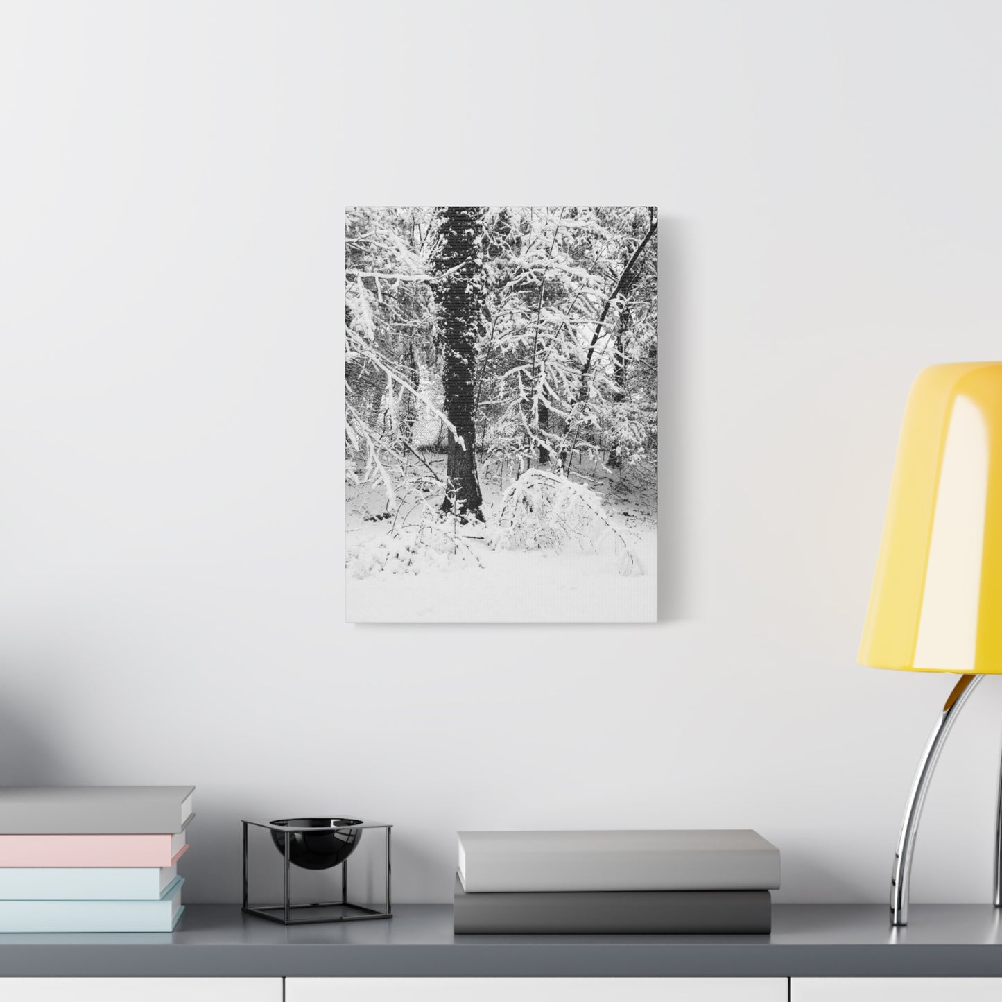 Serene Winter Wonderland in the Woods - Canvas Wall Art