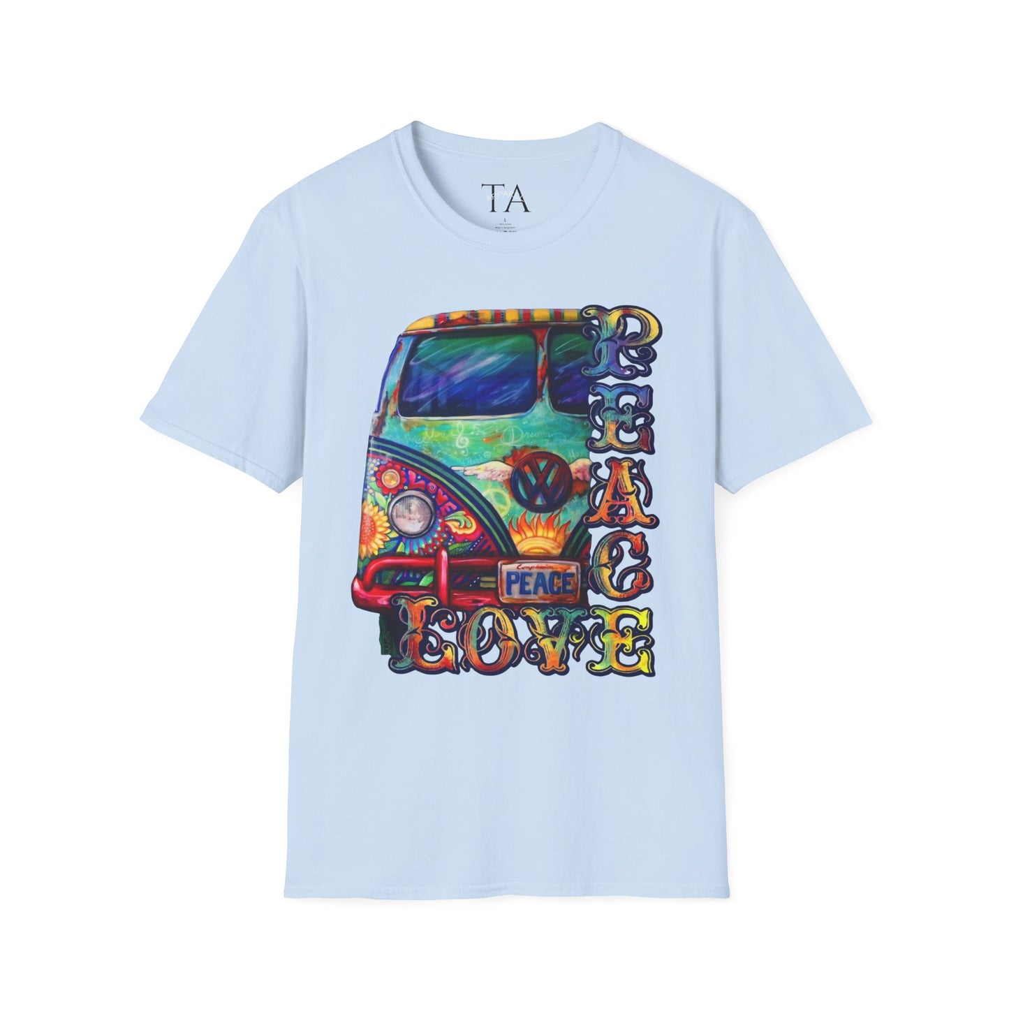 VW Groovy Peace & Love Retro Festival Shirt Tie-Dye T-Shirt