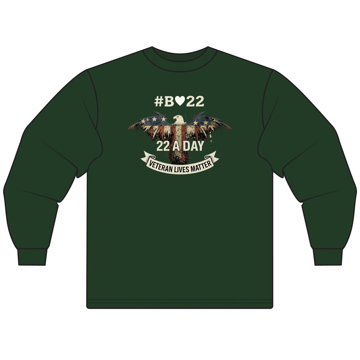 #B🤍22 Veteran Lives Matter Long Sleeve T-Shirt, Unisex Tee, Patriotic Shirt, Gift for Veterans, Awareness Apparel, Comfortable Casual Wear