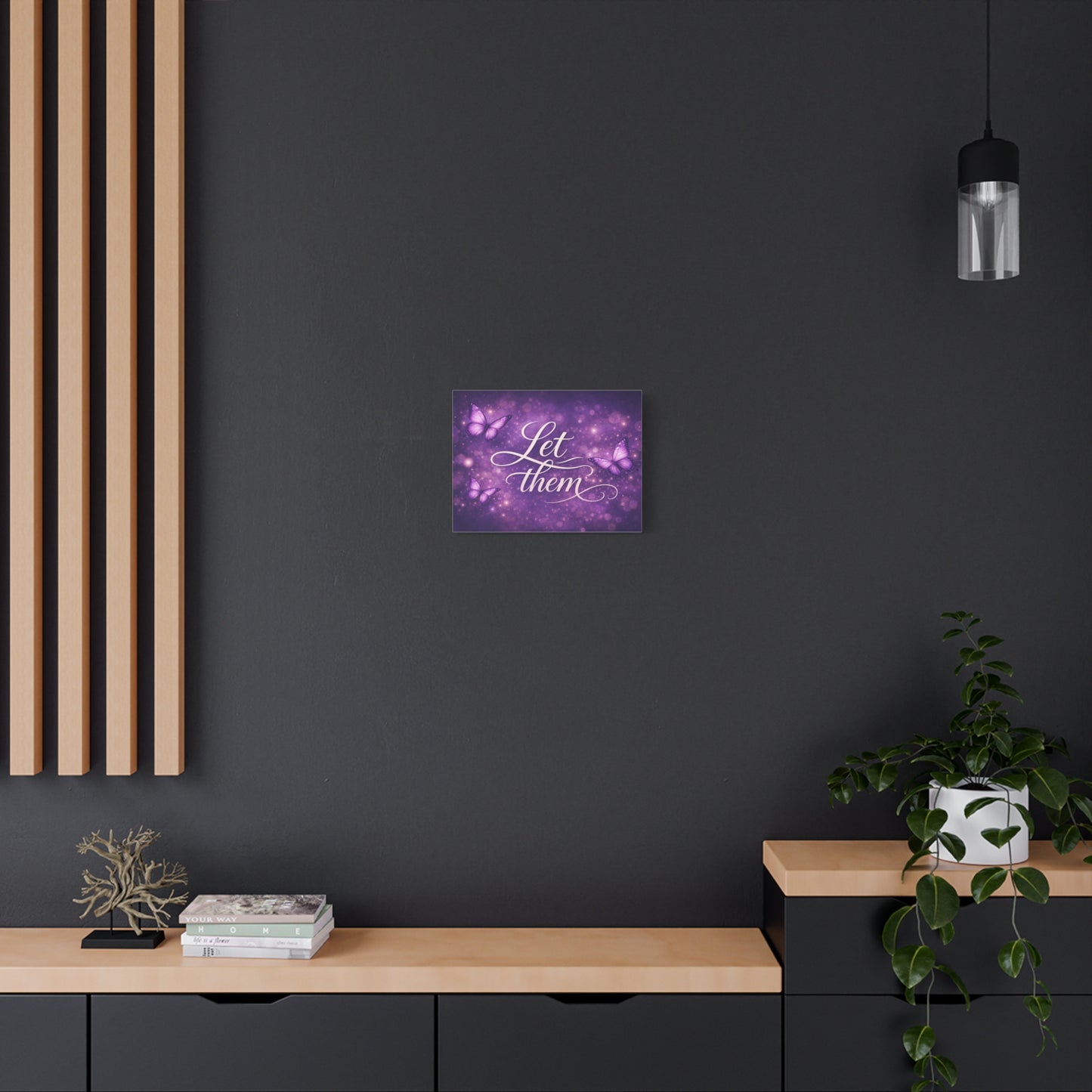 Let Them - Purple Butterfly Matte Canvas Wall Art