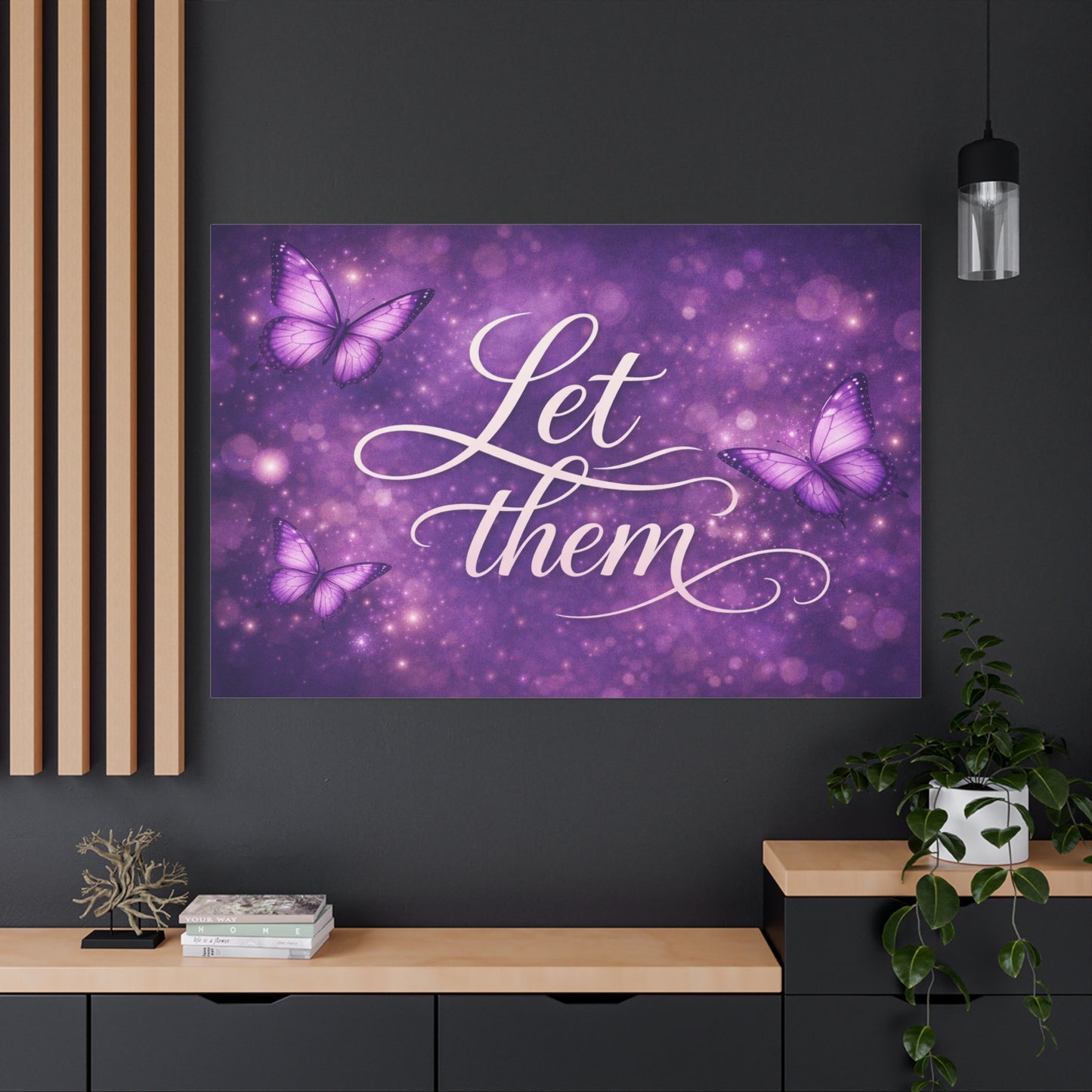 Let Them - Purple Butterfly Matte Canvas Wall Art